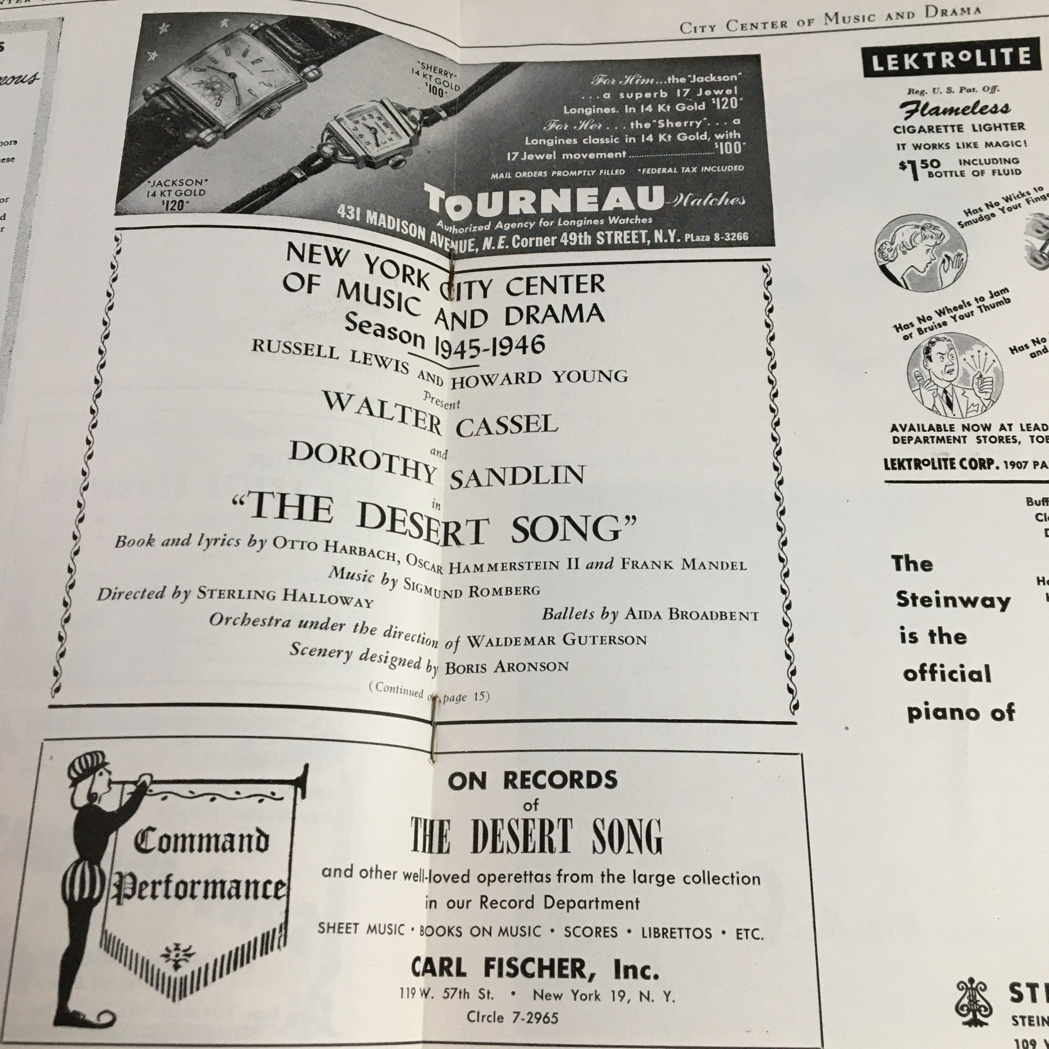 1946 The Program-Magazine of New York City Center Present The Desert Song