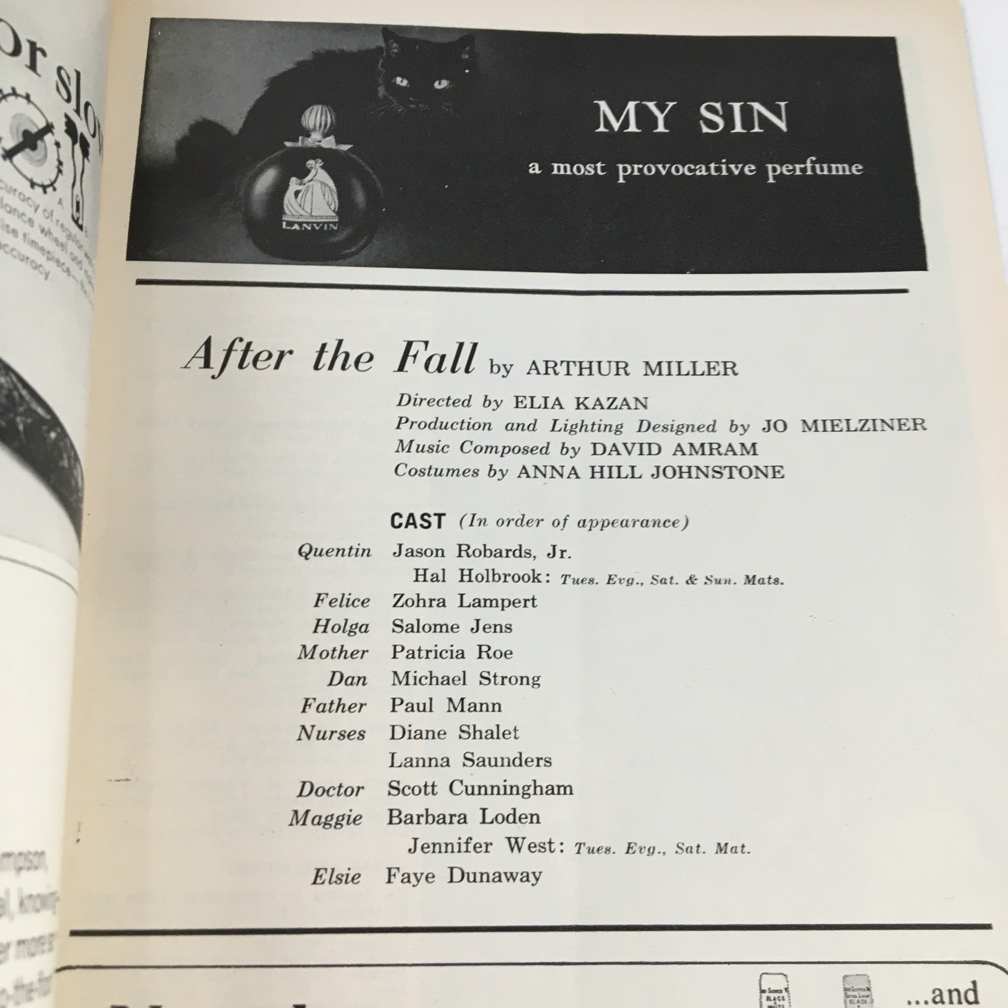 1964 Playbill Repertory Theater of Lincoln Center Present After The Fall