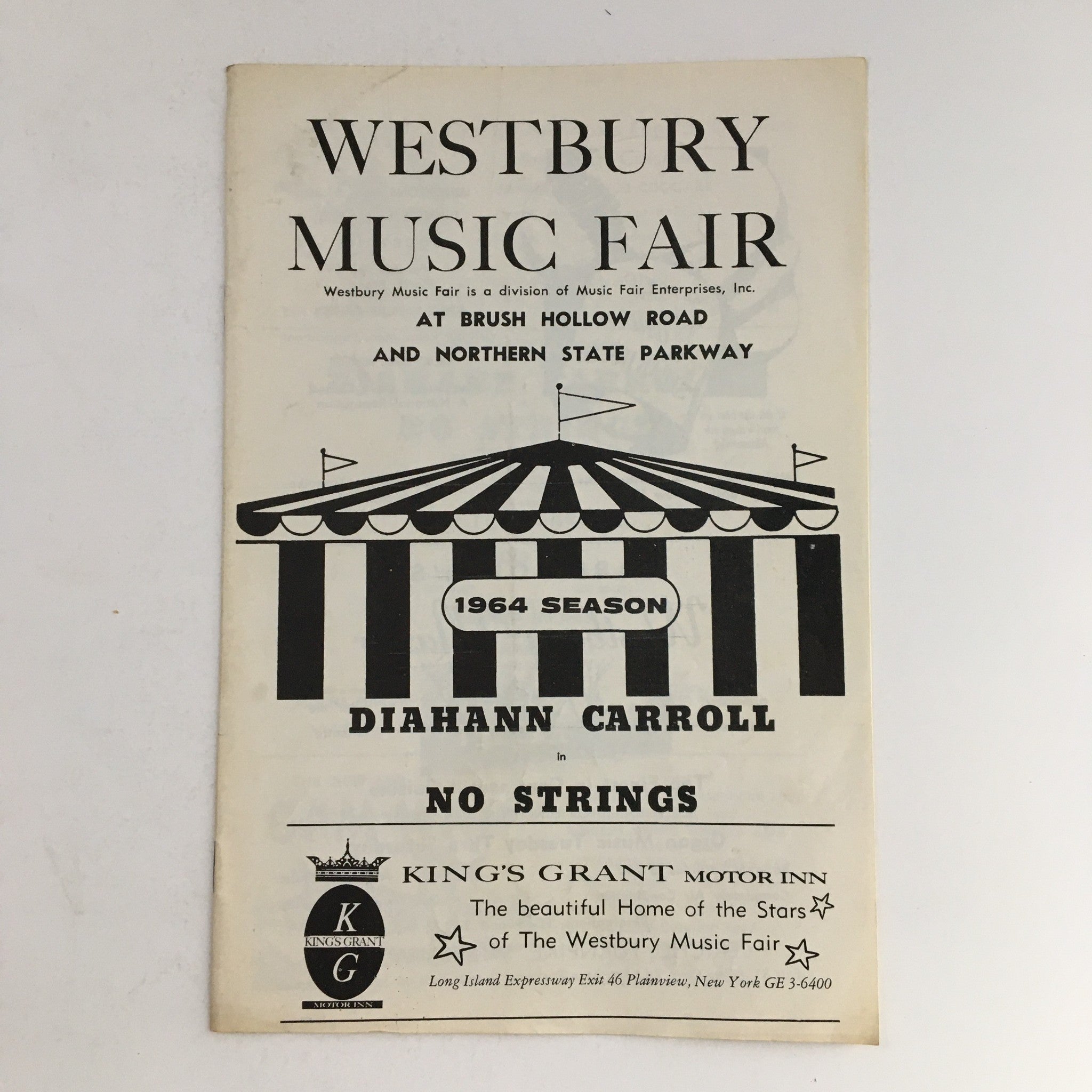 1964 Season Westbury Music Fair Present Diahann Carroll in No Strings