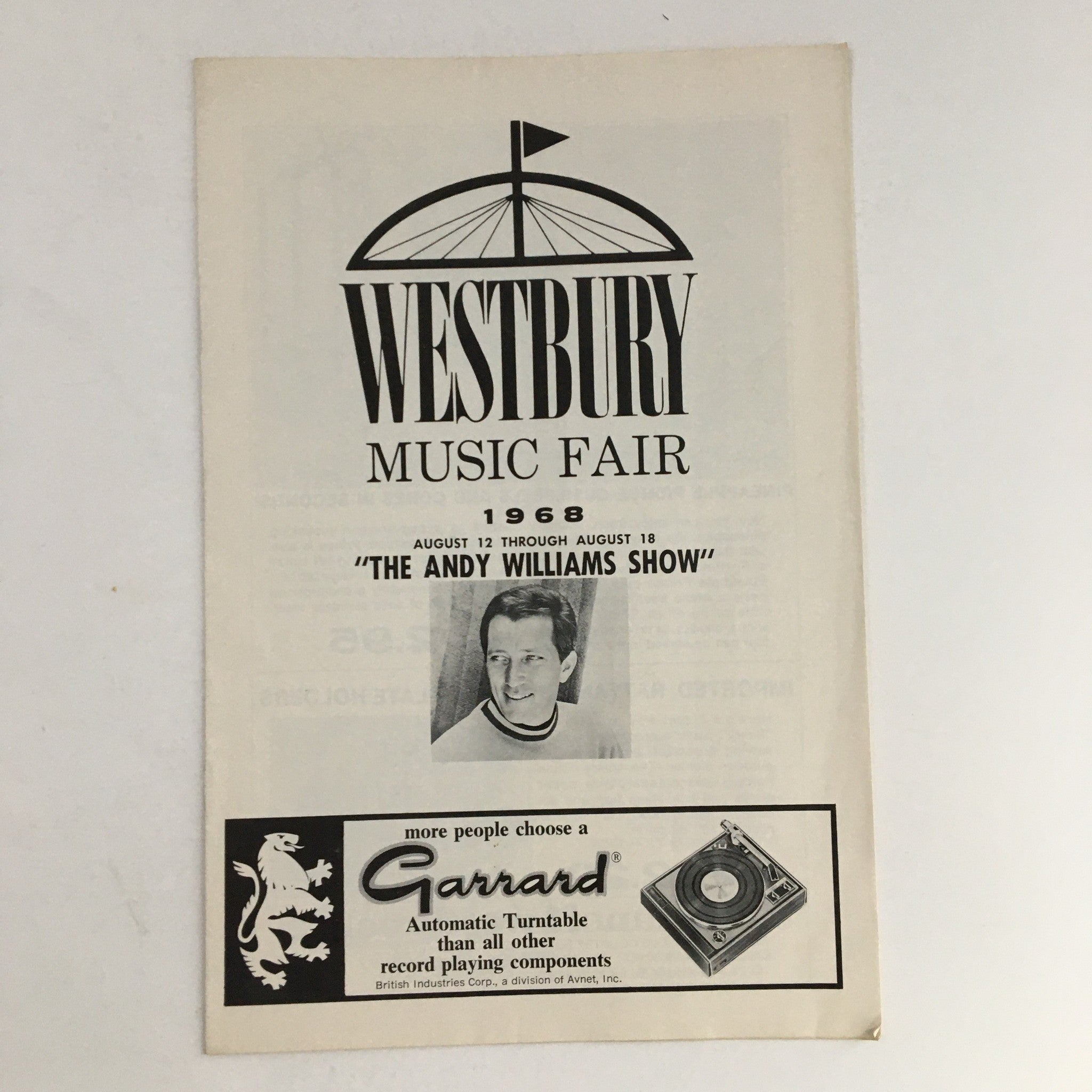 1968 Westbury Music Fair Lee Guber & Shelly Gross Present The Andy Williams Show