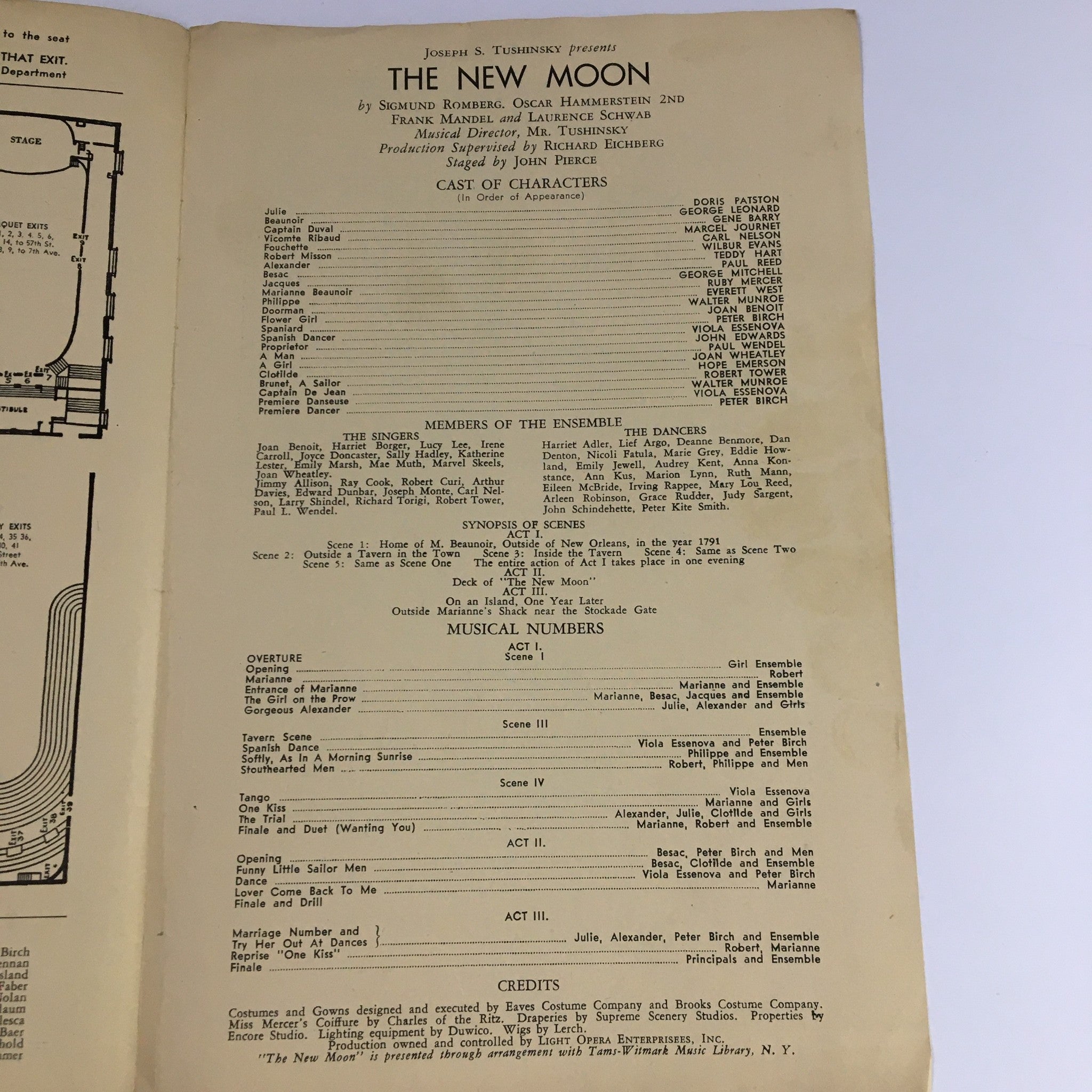 1942 Festival of Famous Musical Comedies Carnegie Hall Joseph Tushinsky