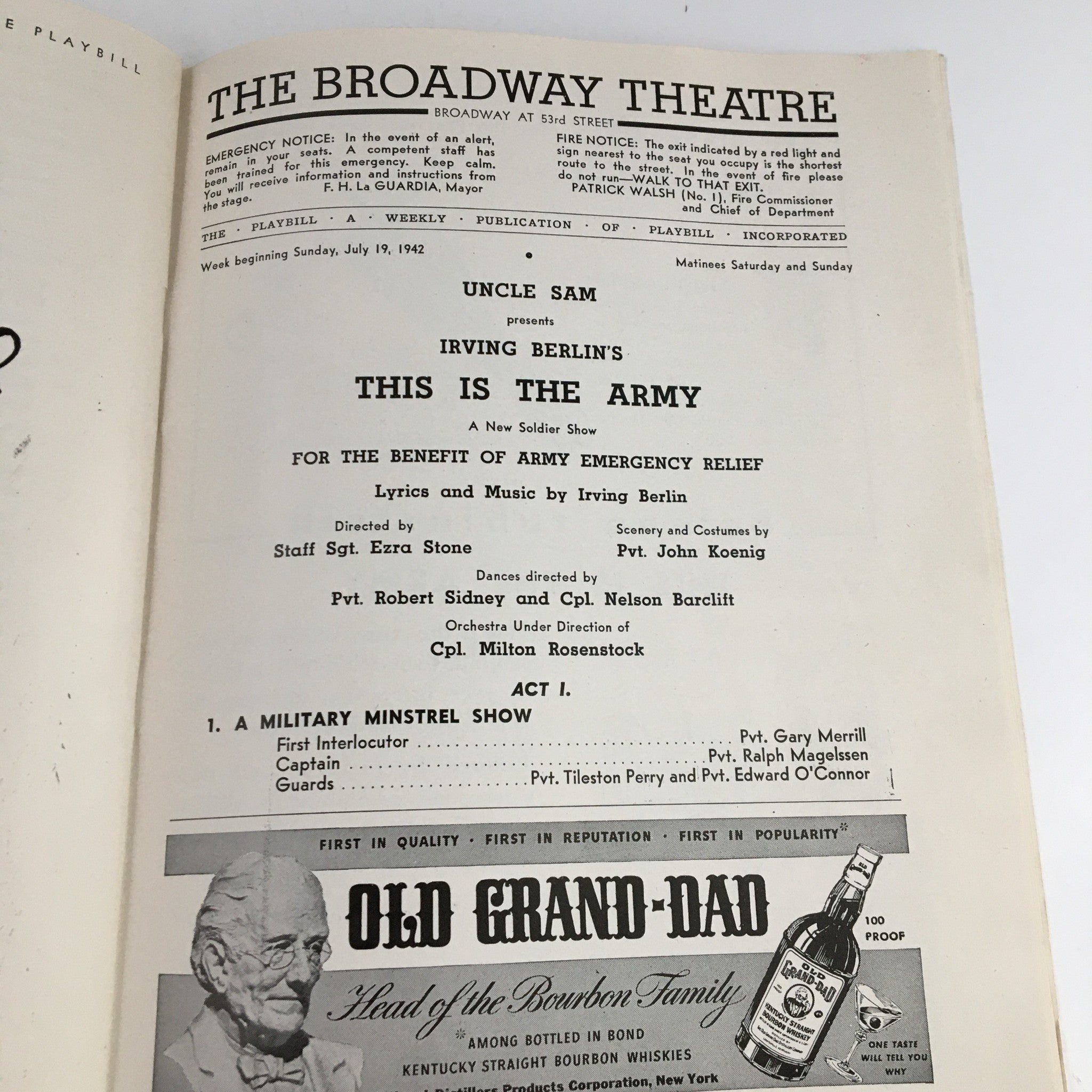 1942 Playbill The Broadway Theatre Present This Is The Army by Irving Berlin