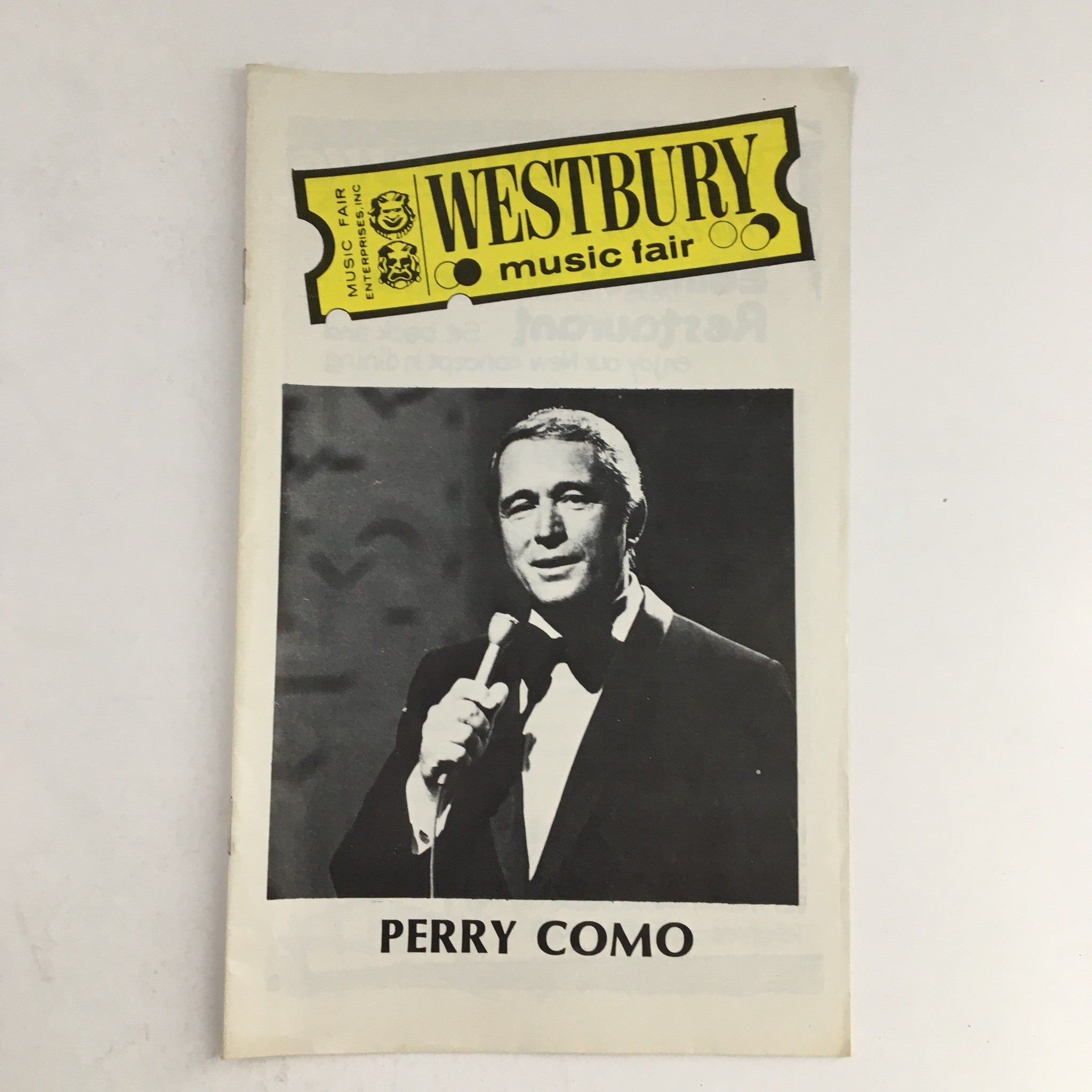 1978 Westbury Music Fair Lee Guber & Shelly Gross Present Perry Como