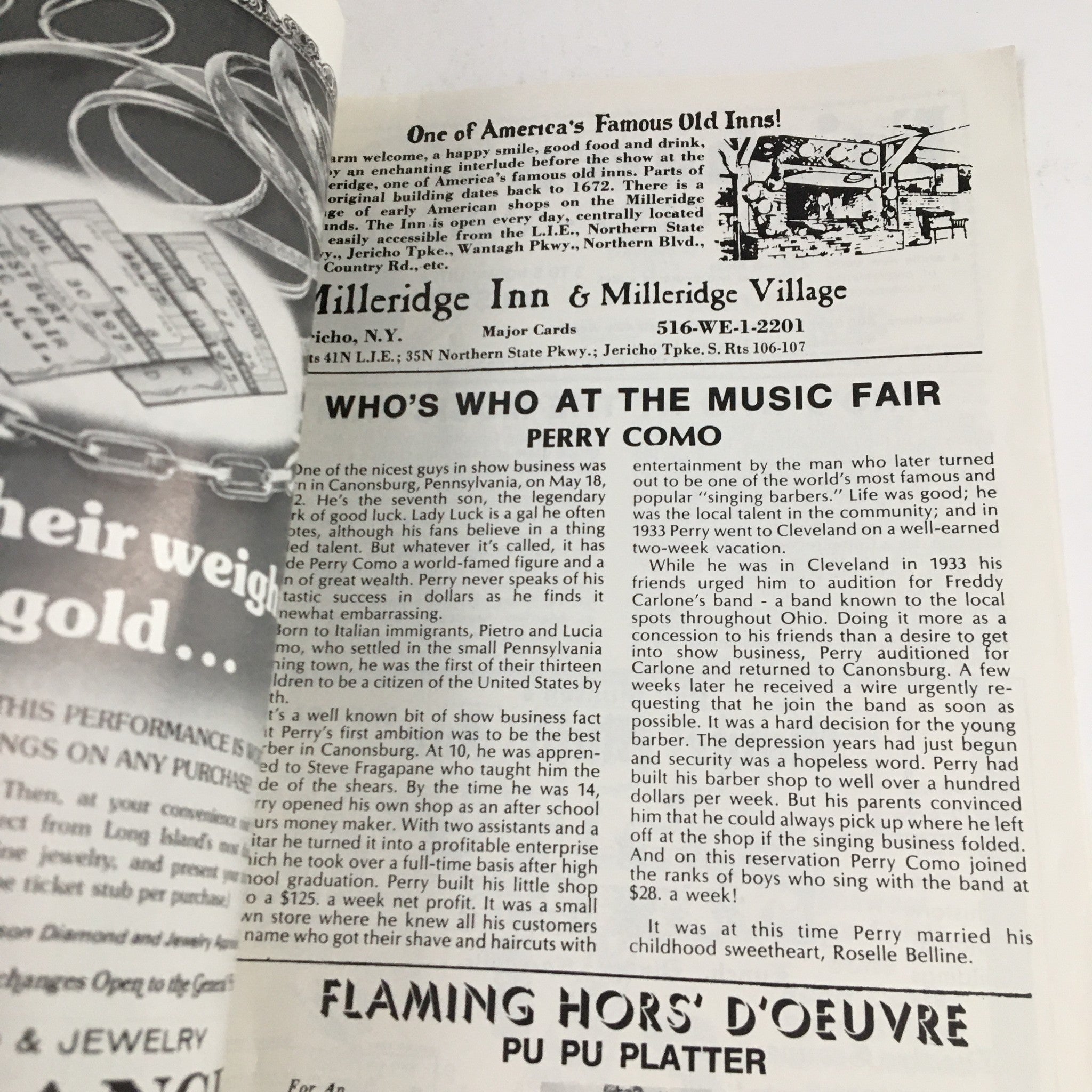 1978 Westbury Music Fair Lee Guber & Shelly Gross Present Perry Como