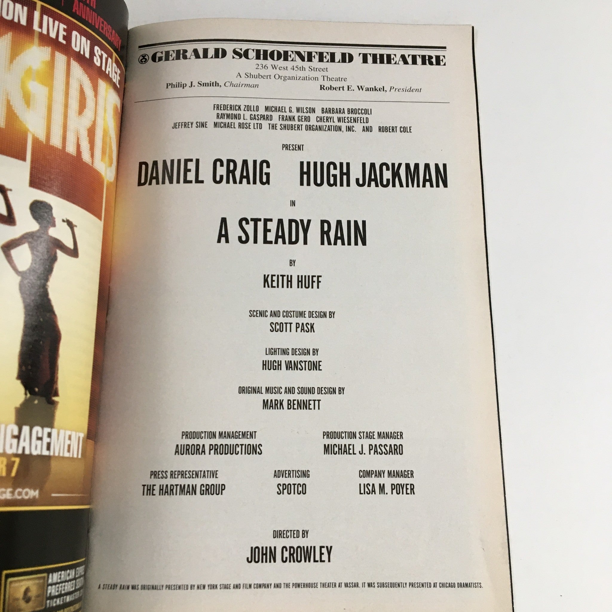 2009 Playbill Gerald Schoenfeld Theatre Daniel Craig, Hugh Jackman A Steady Rain