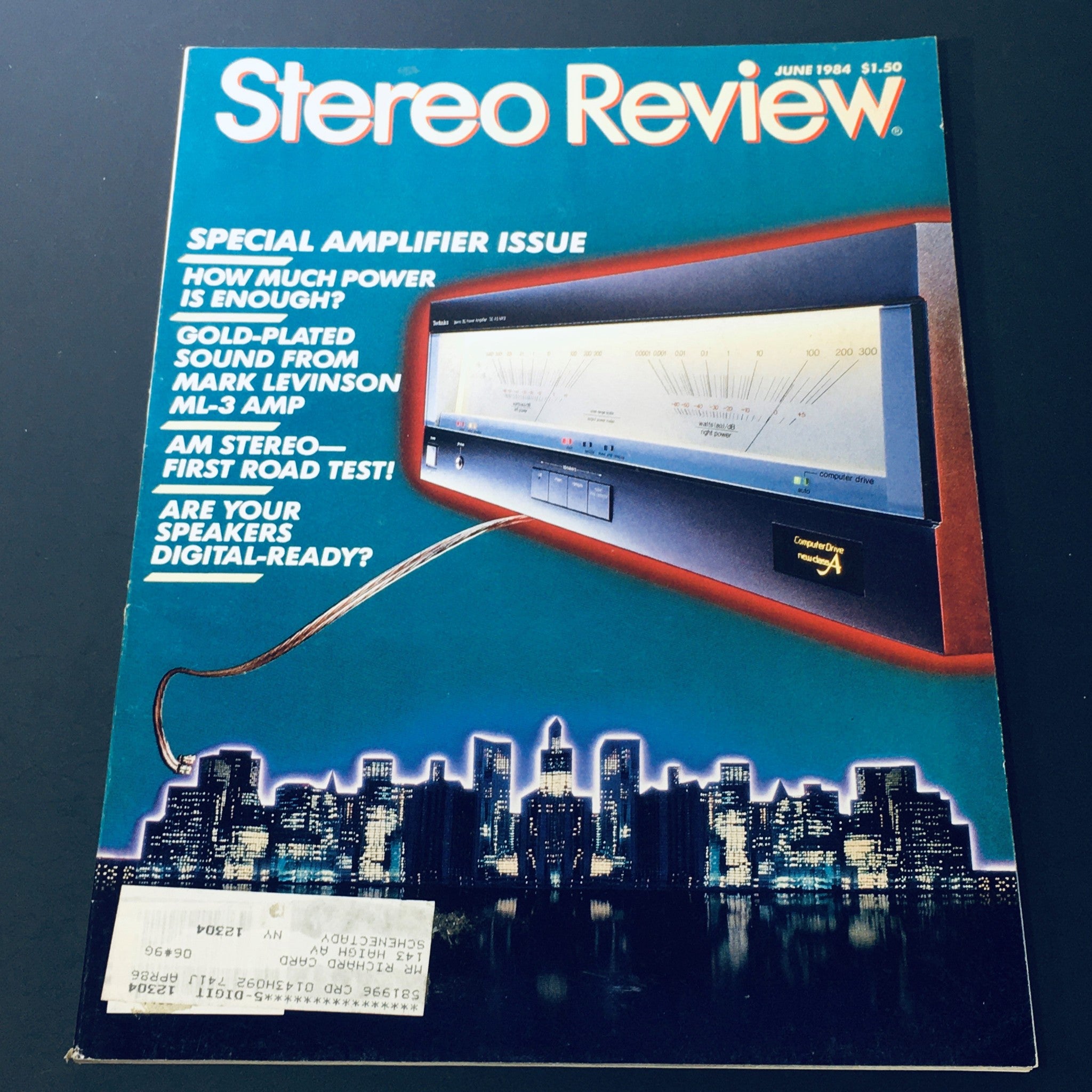 VTG Stereo Review Magazine June 1984 - Gold Plated Sound Mark Levinson ML-3 AMP