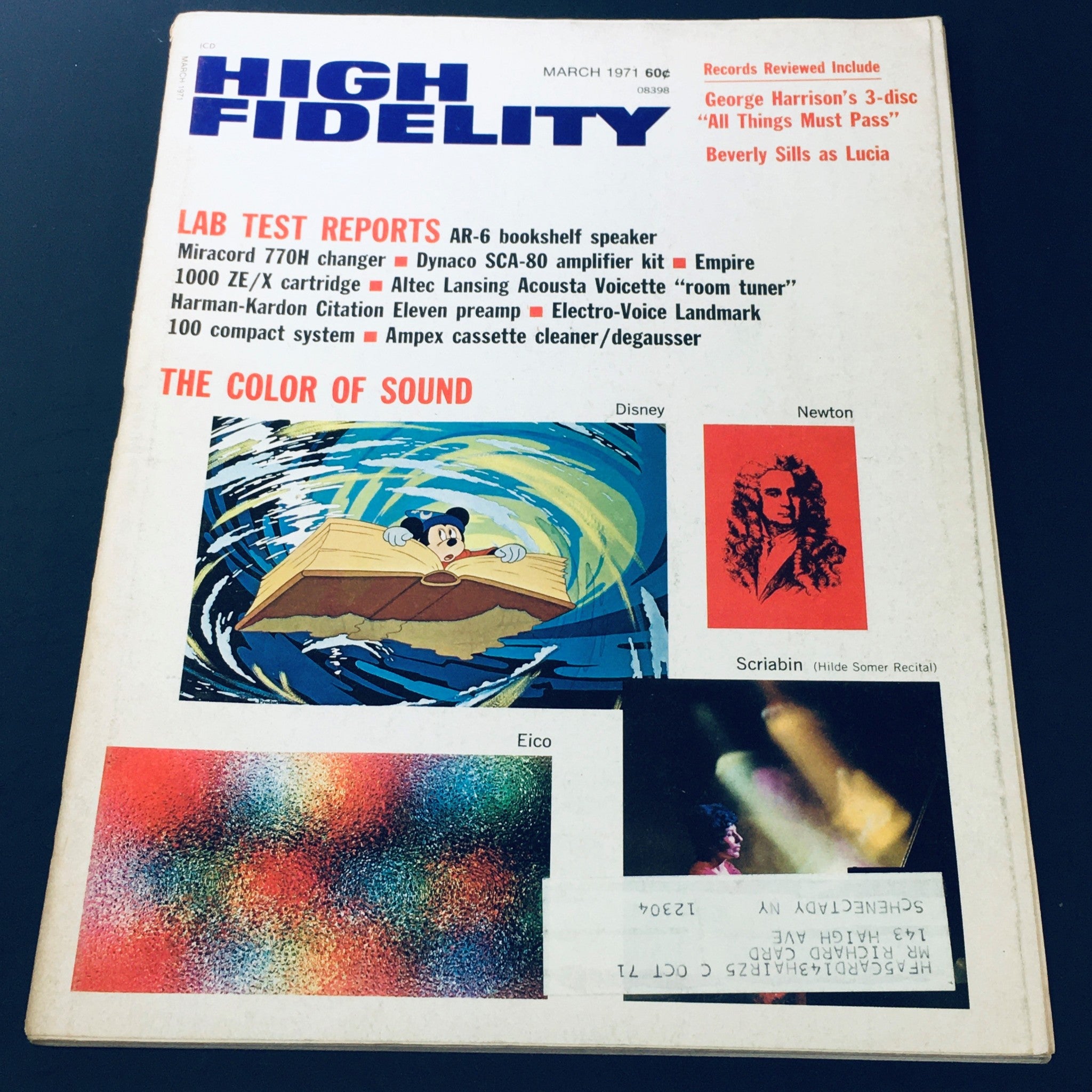 VTG High Fidelity Magazine March 1971 - The Color of Sound / Newton / Scriabin