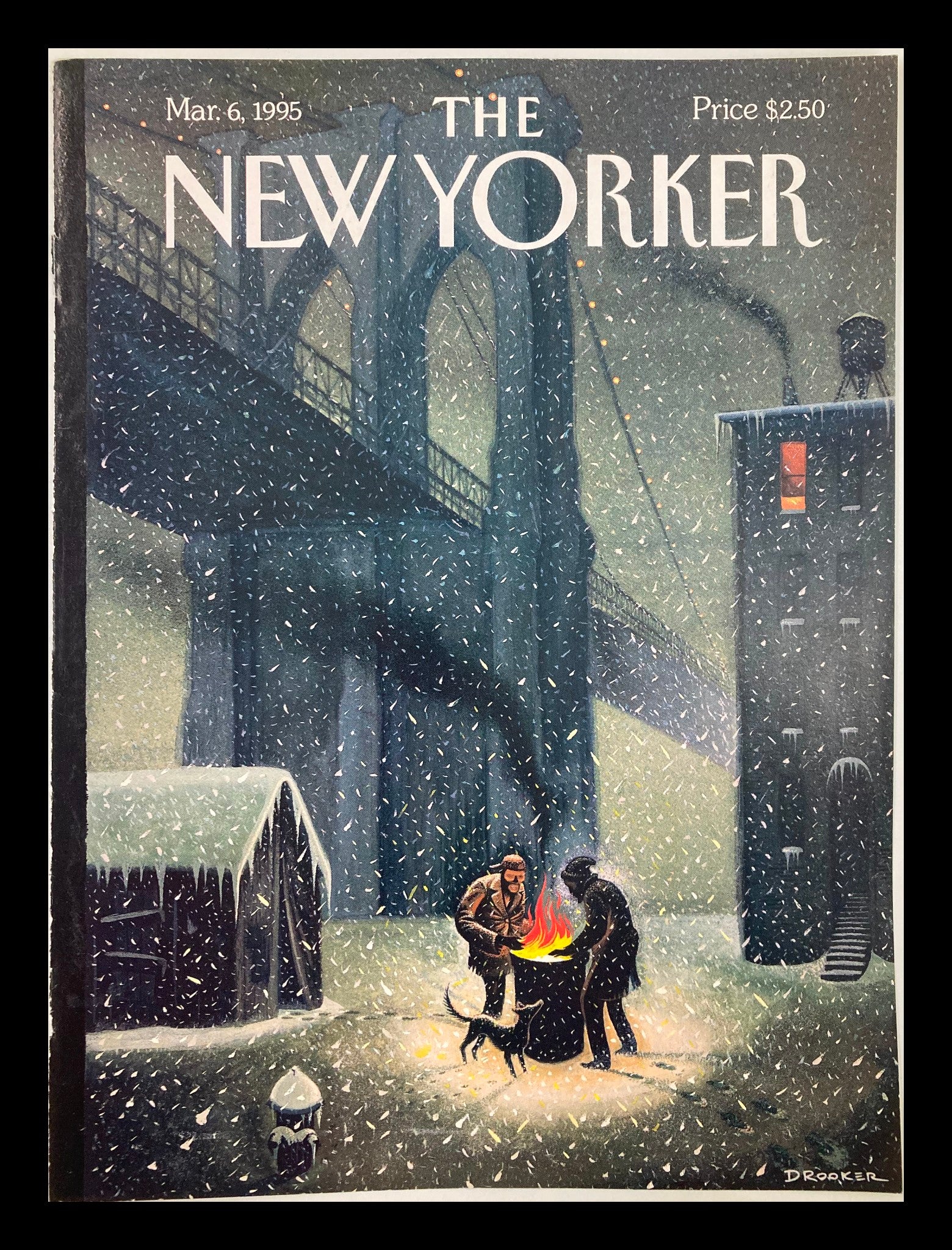 COVER ONLY The New Yorker March 6 1995 Under Bridges by Eric Drooker No Label