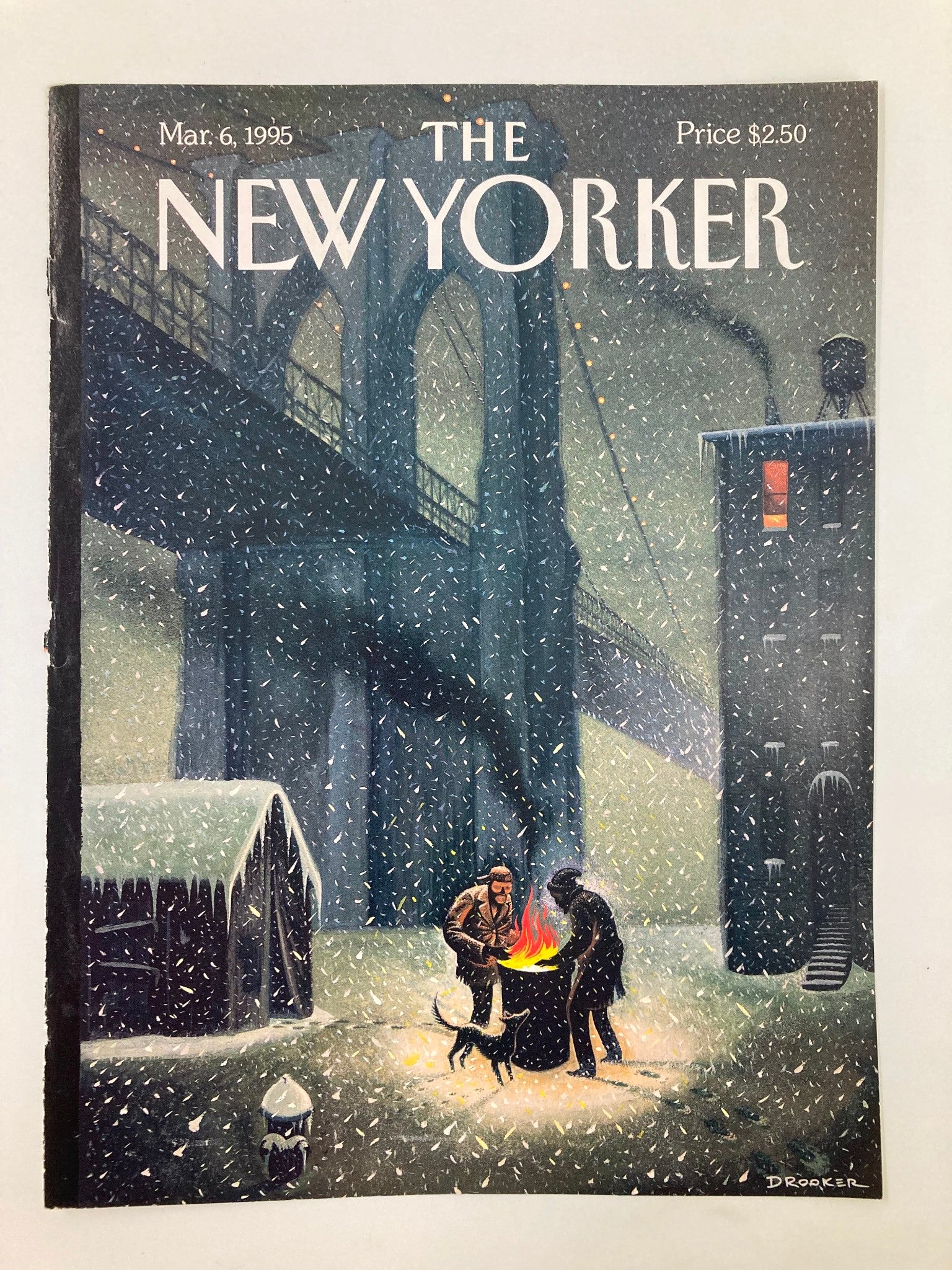 COVER ONLY The New Yorker March 6 1995 Under Bridges by Eric Drooker No Label