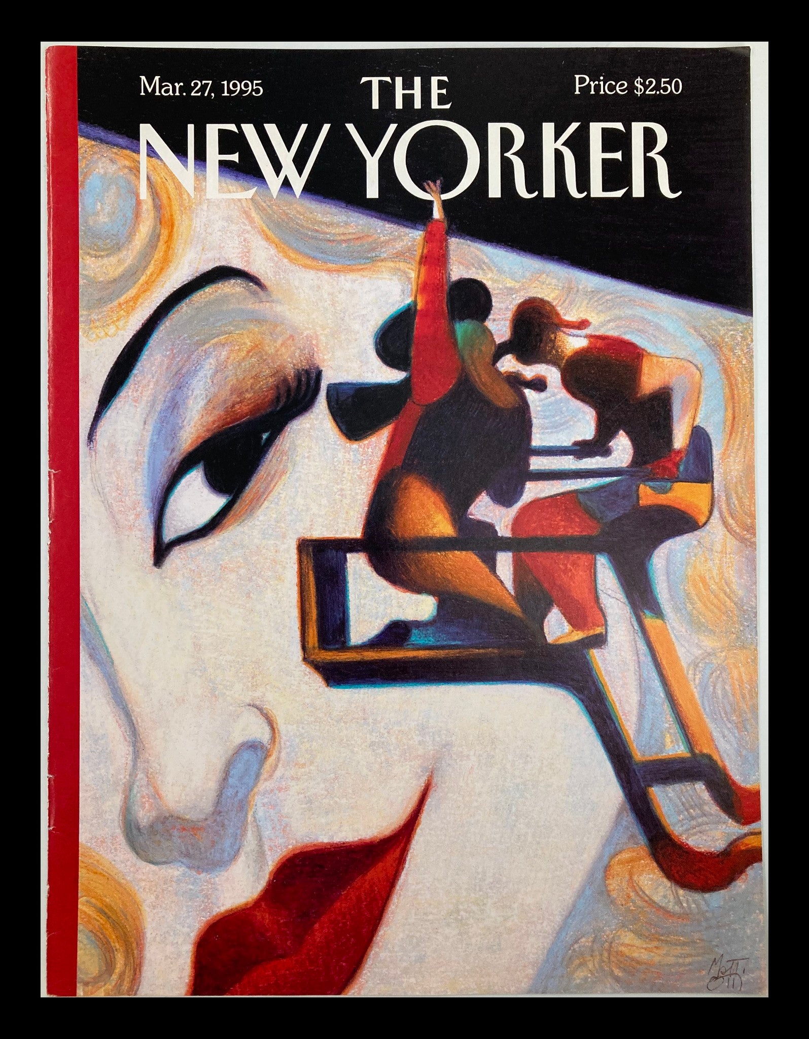 COVER ONLY The New Yorker March 27 1995 Oscar Closeup by Lorenzo Mattotti