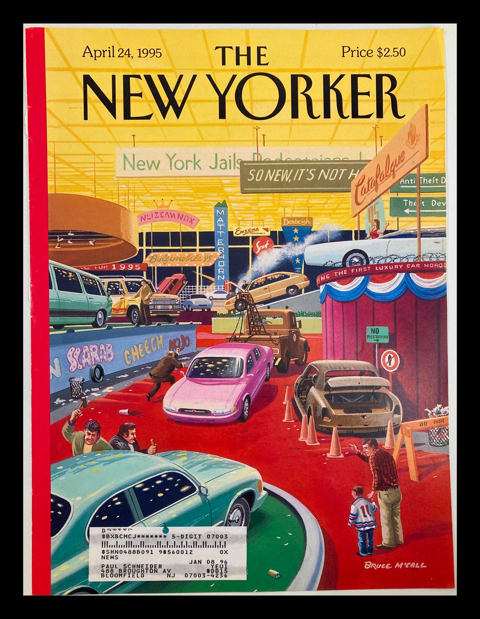 COVER ONLY The New Yorker April 24 1995 The Auto Show by Bruce McCall