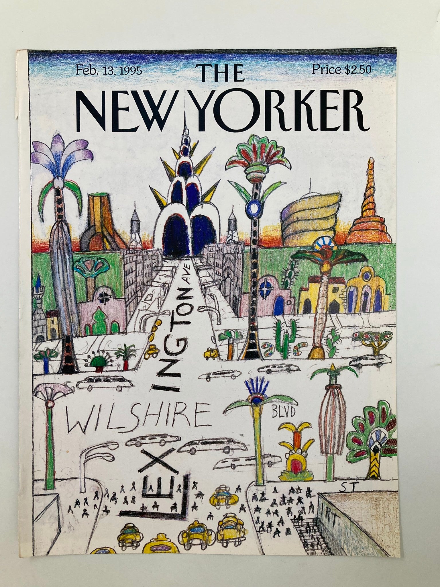 COVER ONLY The New Yorker February 13 1995 Wilshore & Lex by Saul Steinberg