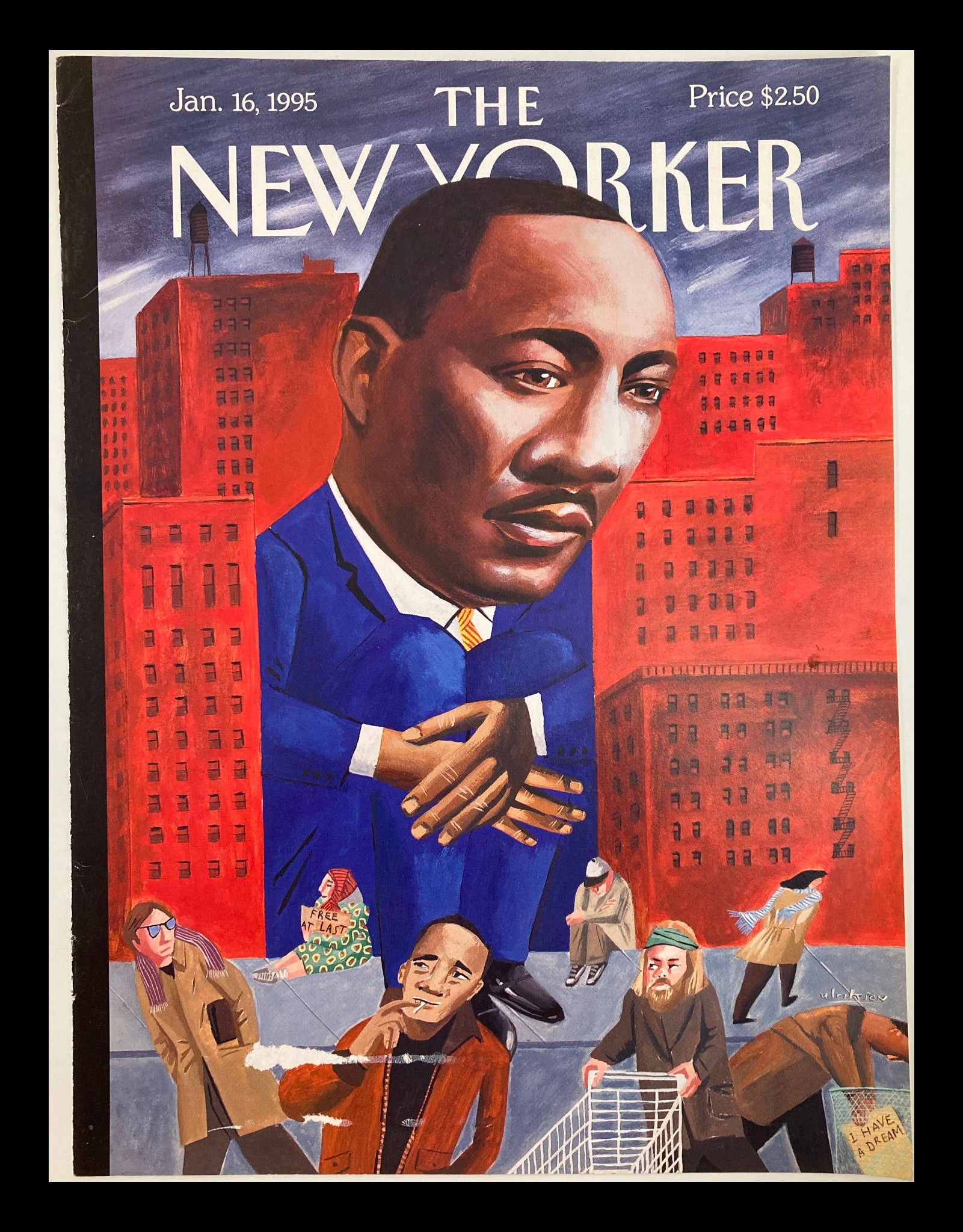 COVER ONLY The New Yorker January 16 1995 Martin Luther King Jr. by M. Ulriksen