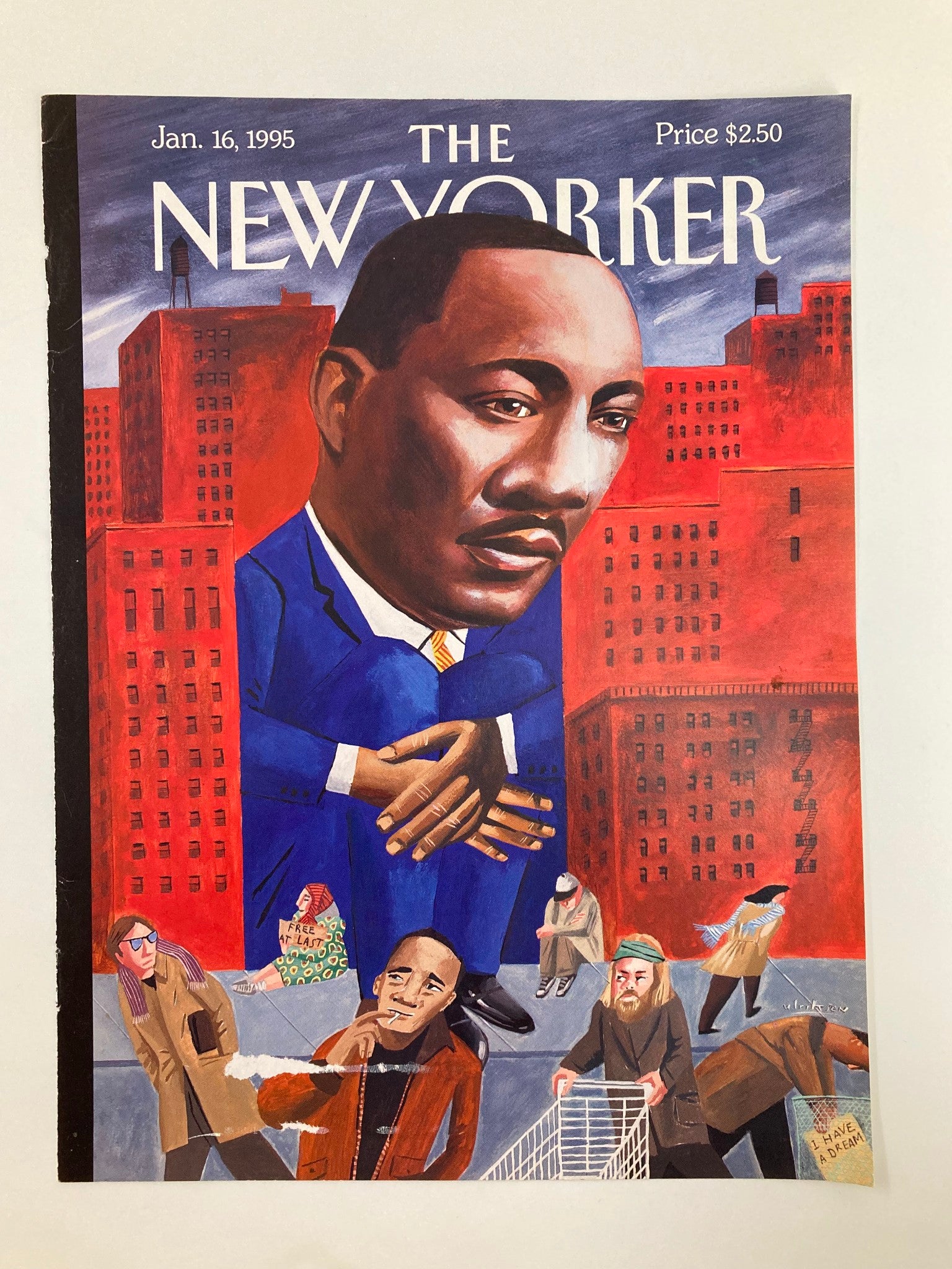 COVER ONLY The New Yorker January 16 1995 Martin Luther King Jr. by M. Ulriksen