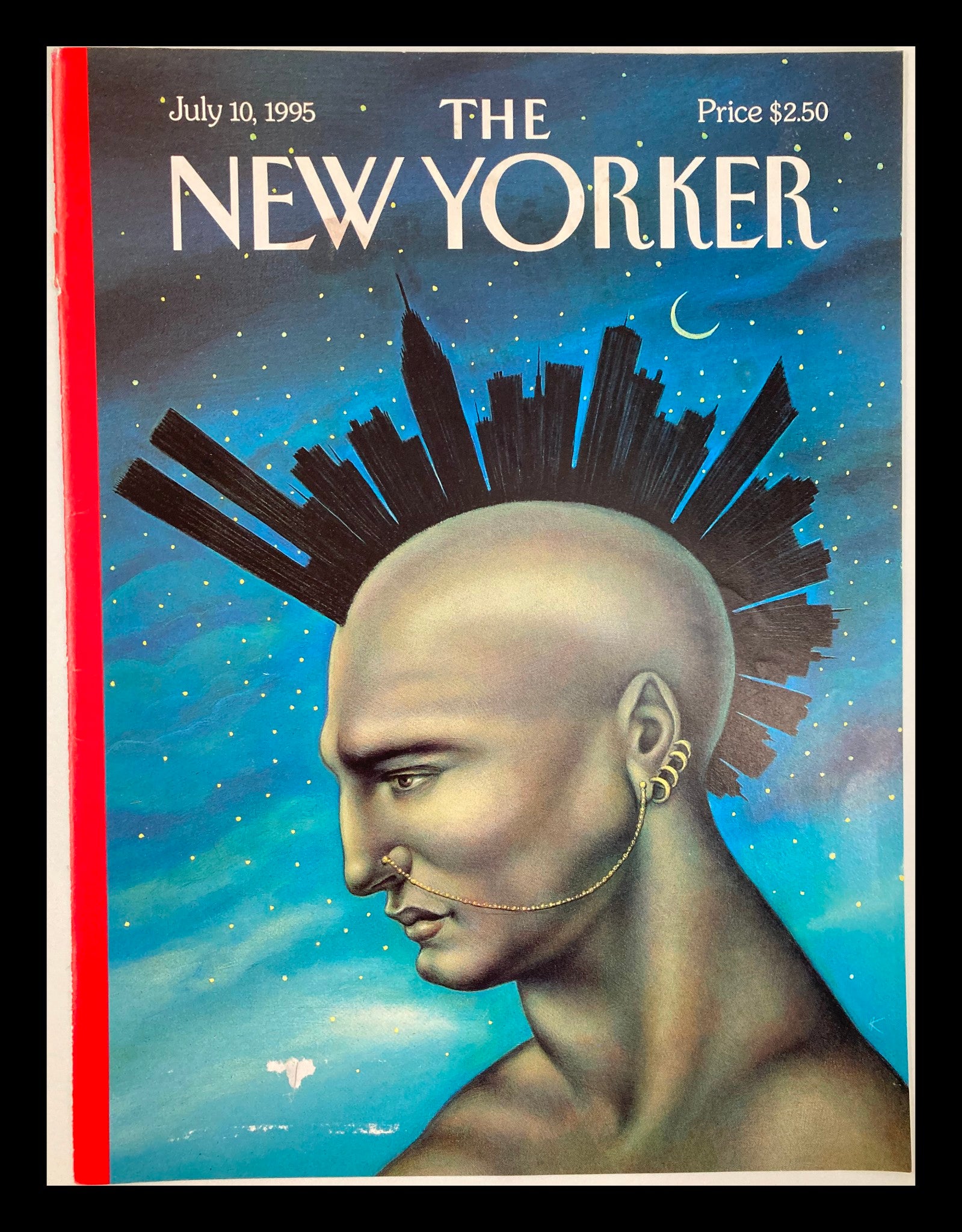 COVER ONLY The New Yorker July 10 1995 Mohawk Manhattan by Anita Kunz