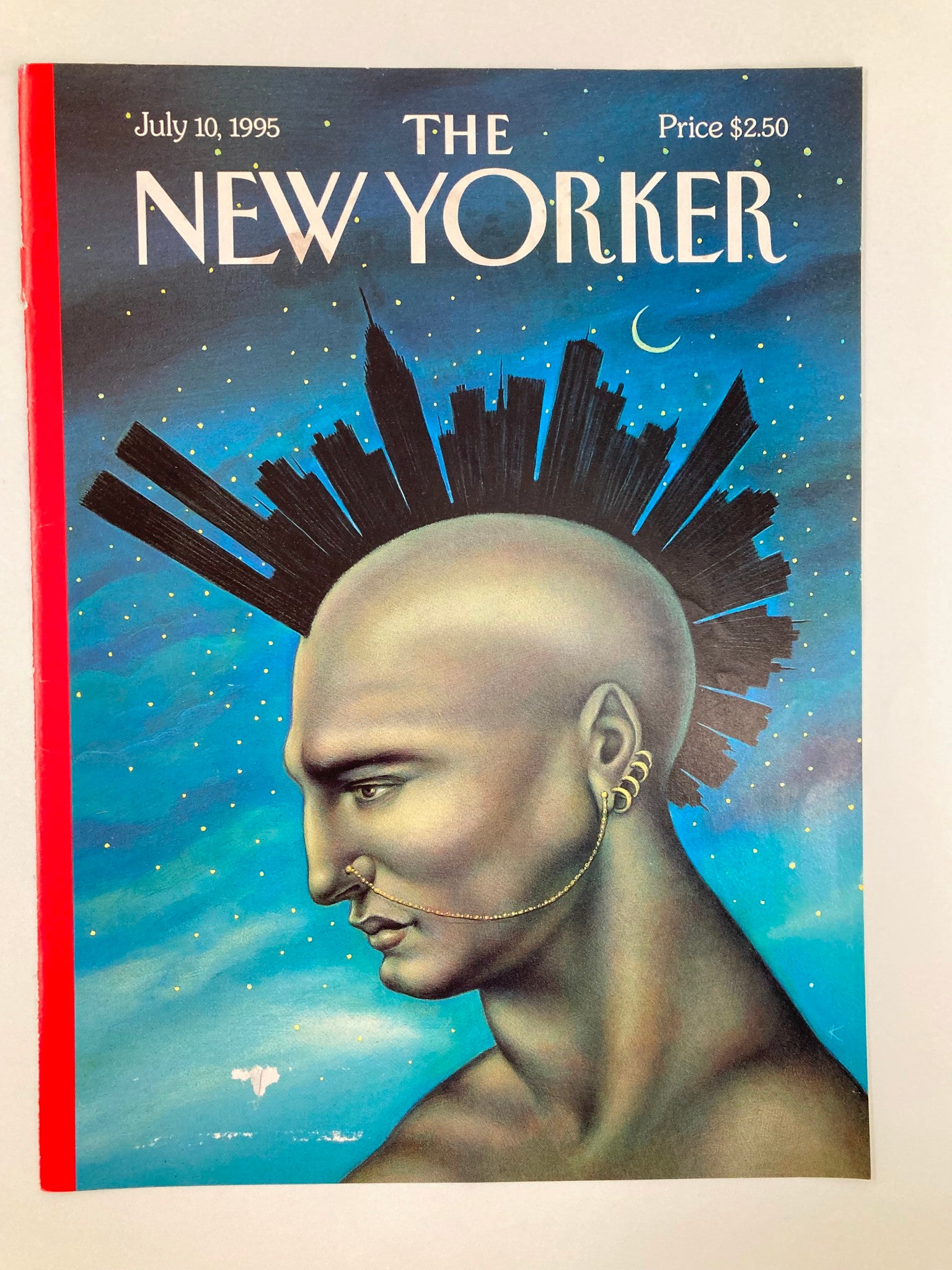 COVER ONLY The New Yorker July 10 1995 Mohawk Manhattan by Anita Kunz