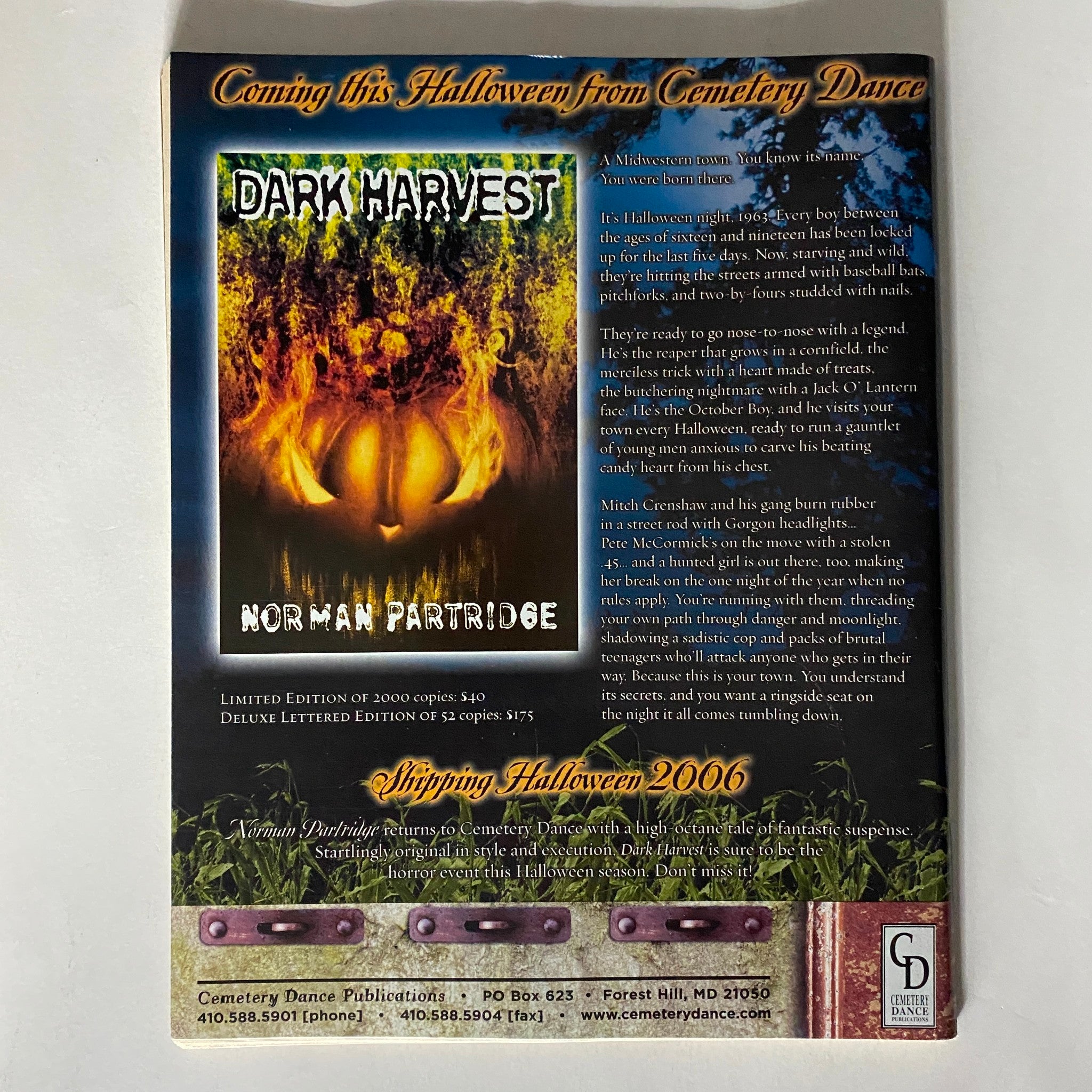 Cemetery Dance Magazine 2006 Issue #56 Glen Hirshberg Special No Label VG