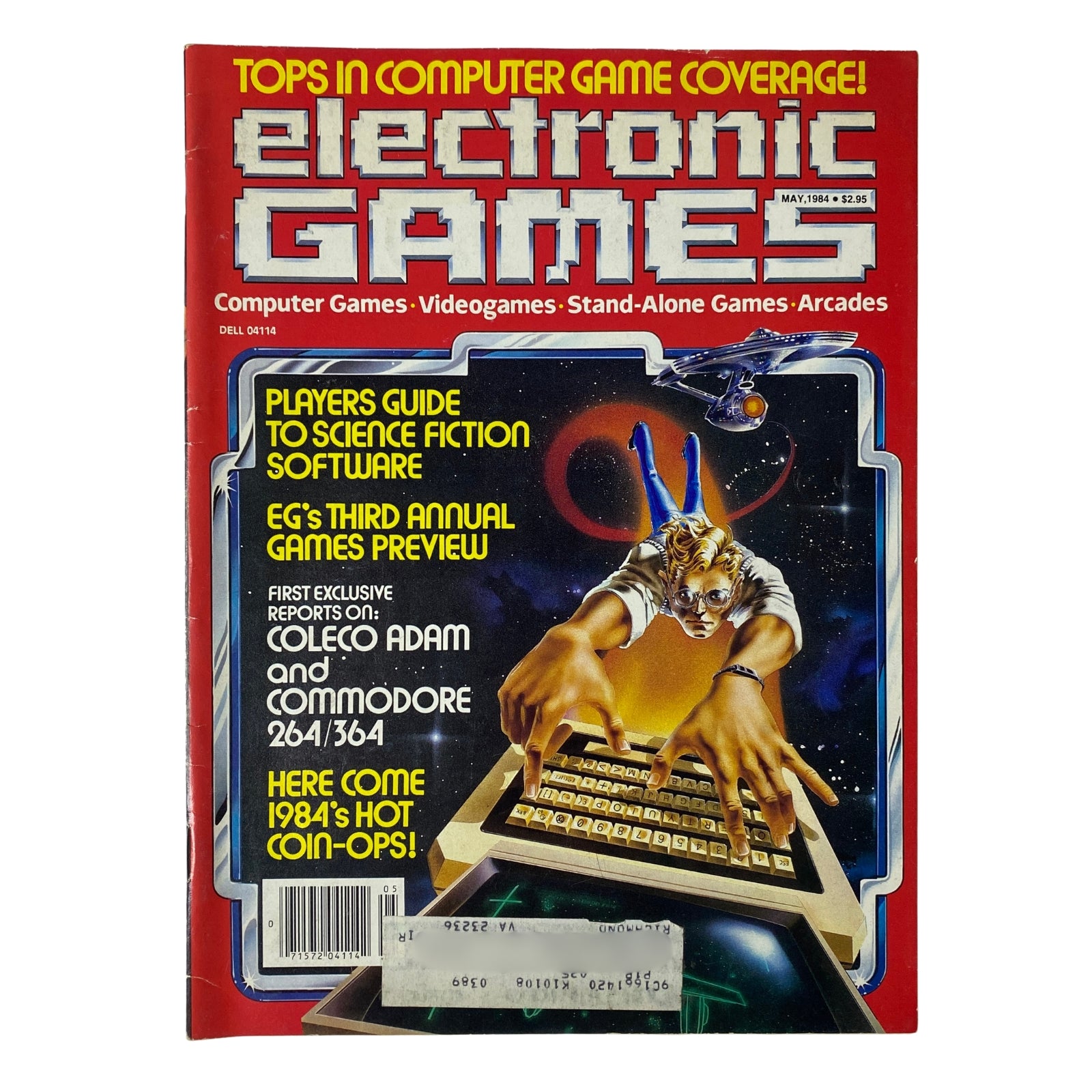 Cover of Electronic Games Magazine May 1984, highlighting EG's Third Annual Games Preview and featuring a retro design with a sci-fi theme.