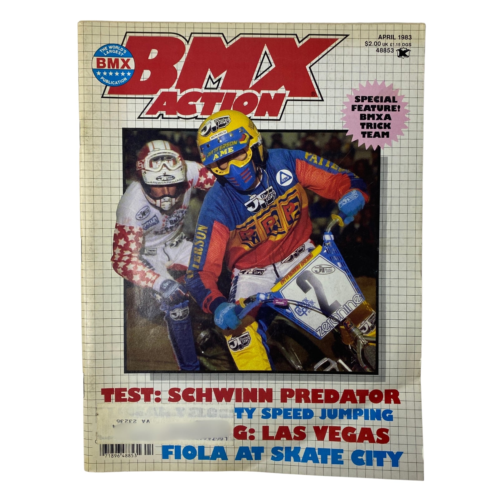 BMX Action Magazine April 1983 Vol 8 No. 4 Toby Henderson Cover featuring intense racing action at the ABA-JAG World Championship.