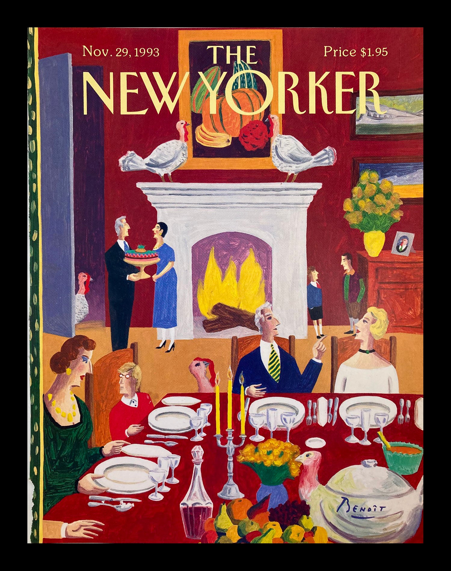 COVER ONLY The New Yorker November 29 1993 Coming to Dinner by Benoit Van Innis