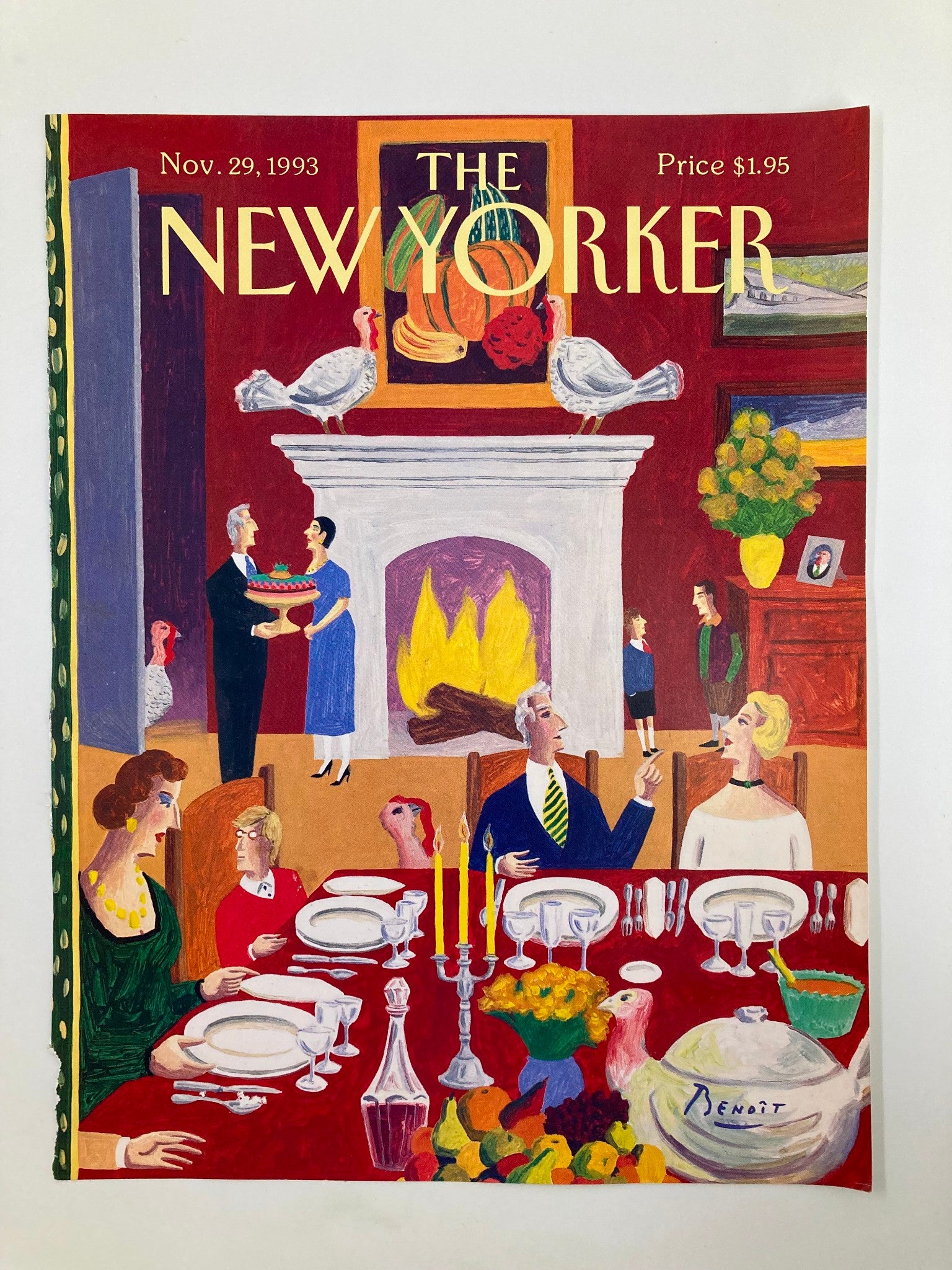 COVER ONLY The New Yorker November 29 1993 Coming to Dinner by Benoit Van Innis