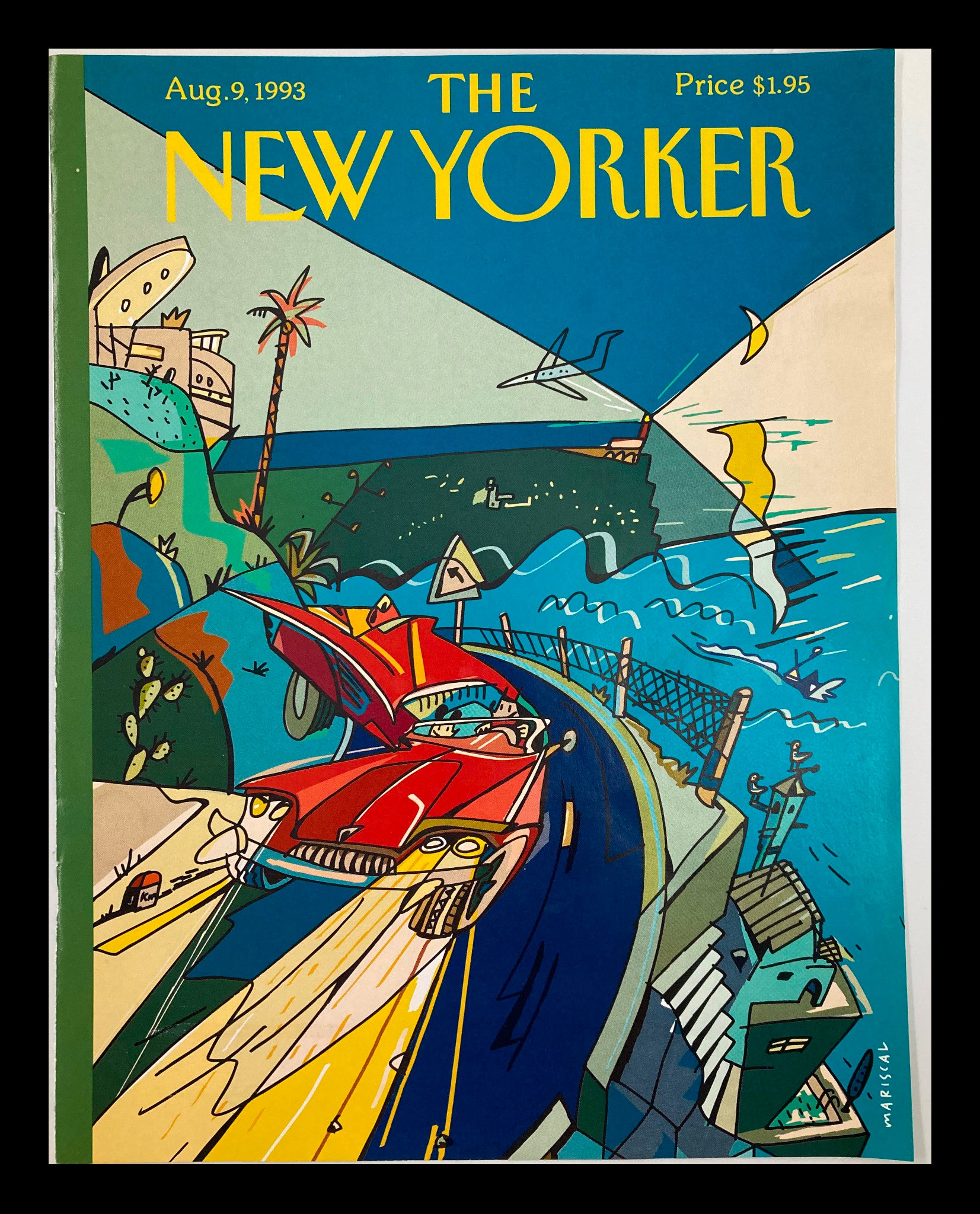 COVER ONLY The New Yorker August 9 1993 The Ocean or Bust by Javier Mariscal