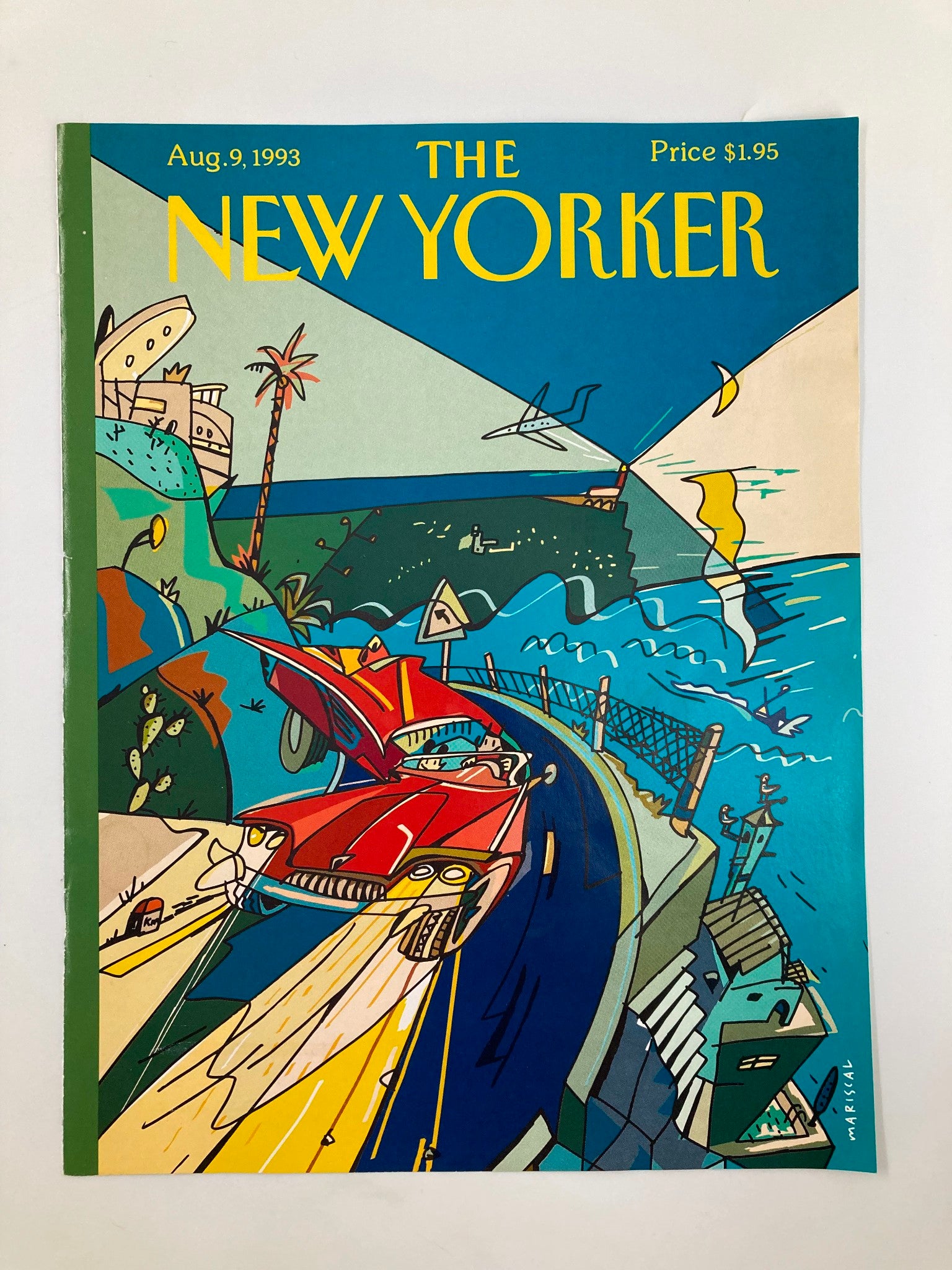 COVER ONLY The New Yorker August 9 1993 The Ocean or Bust by Javier Mariscal