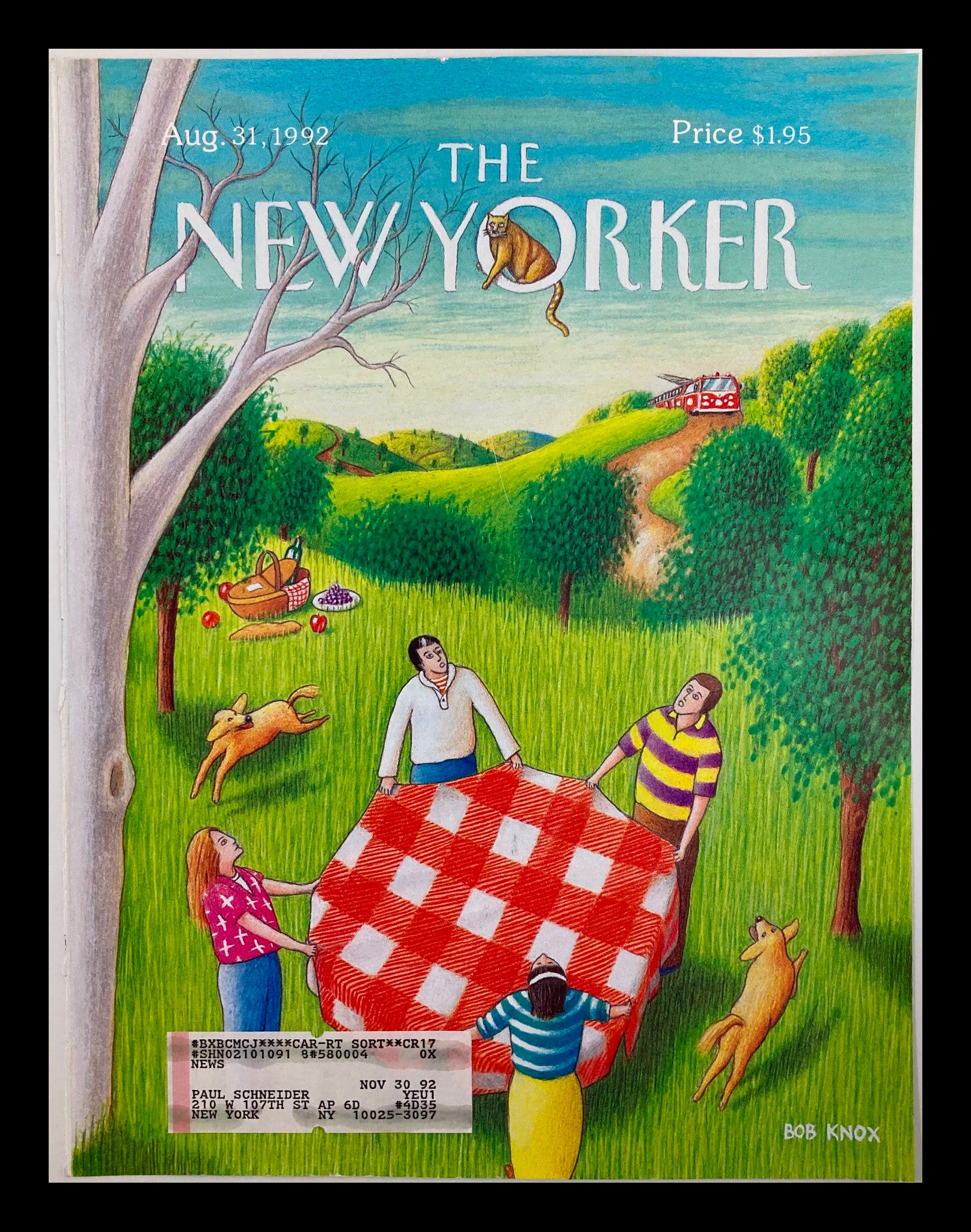 COVER ONLY The New Yorker August 31 1992 Family Day by Bob Knox