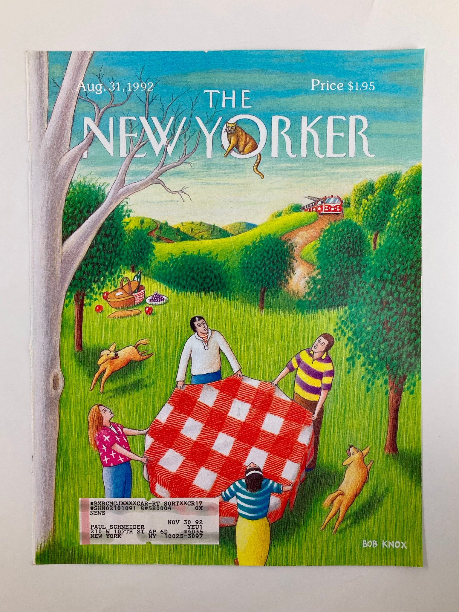 COVER ONLY The New Yorker August 31 1992 Family Day by Bob Knox