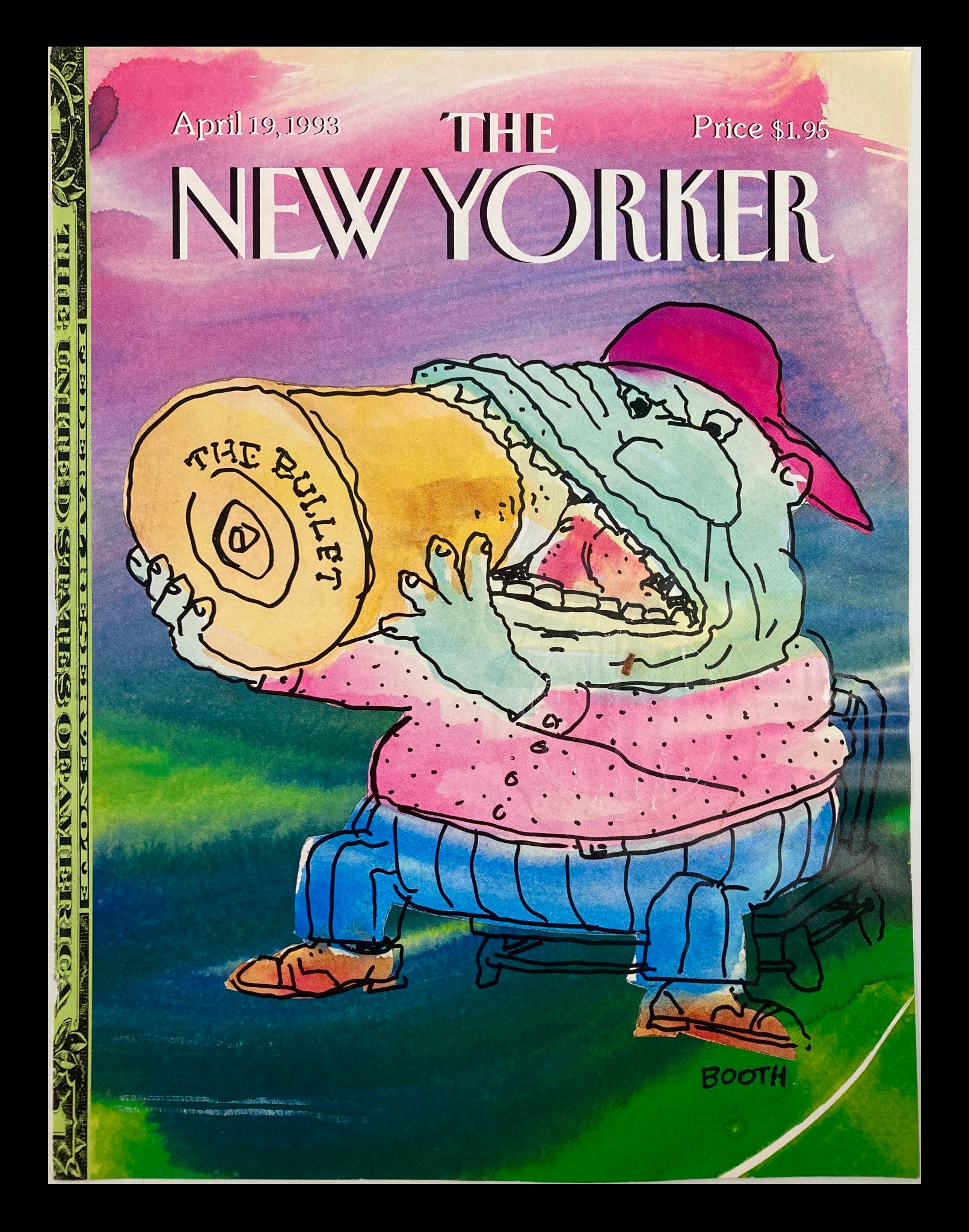 COVER ONLY The New Yorker April 19 1993 Biting the Bullet by George Booth