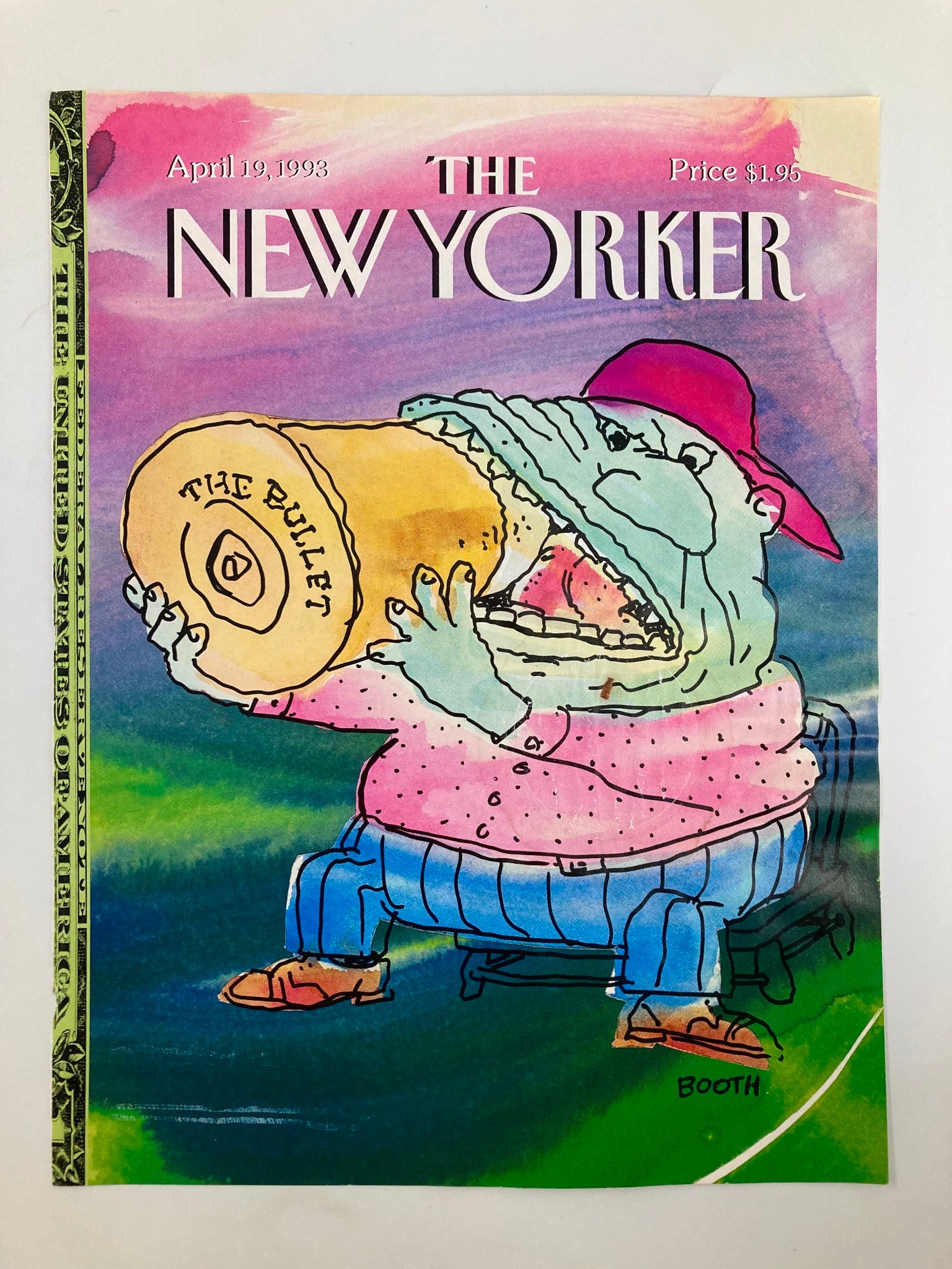 COVER ONLY The New Yorker April 19 1993 Biting the Bullet by George Booth