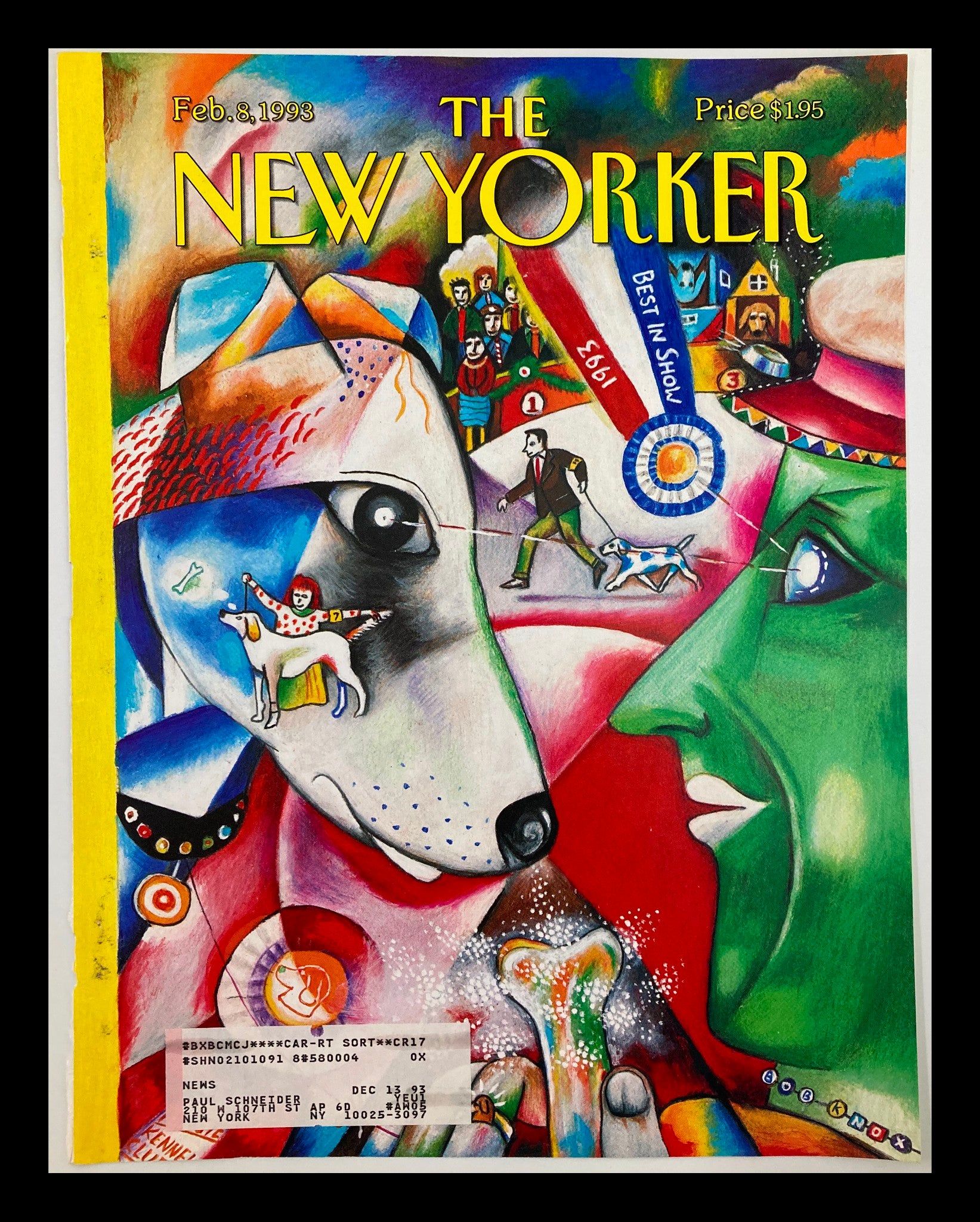 COVER ONLY The New Yorker February 8 1993 Best in Show Dogs by Bob Knox