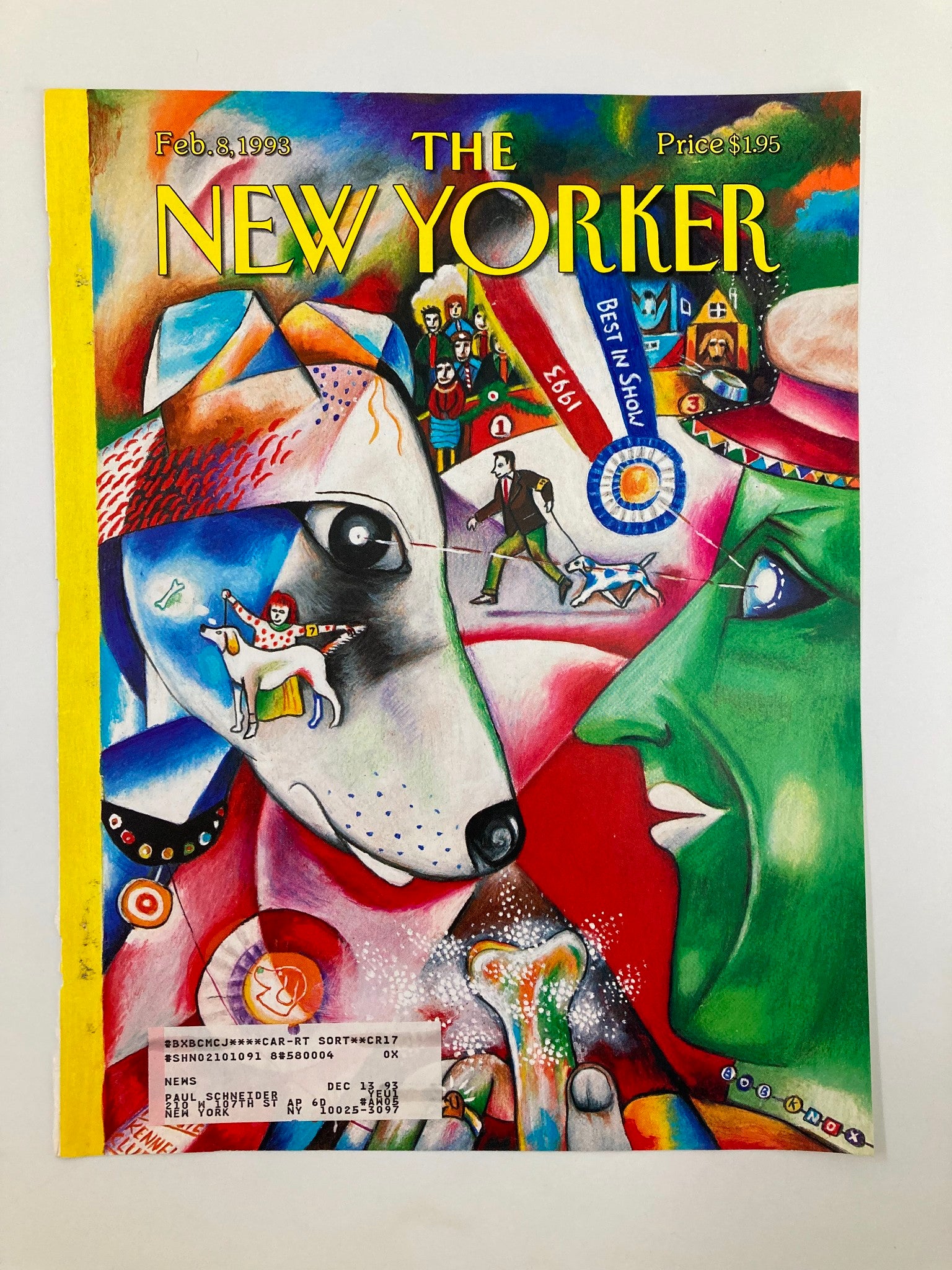 COVER ONLY The New Yorker February 8 1993 Best in Show Dogs by Bob Knox