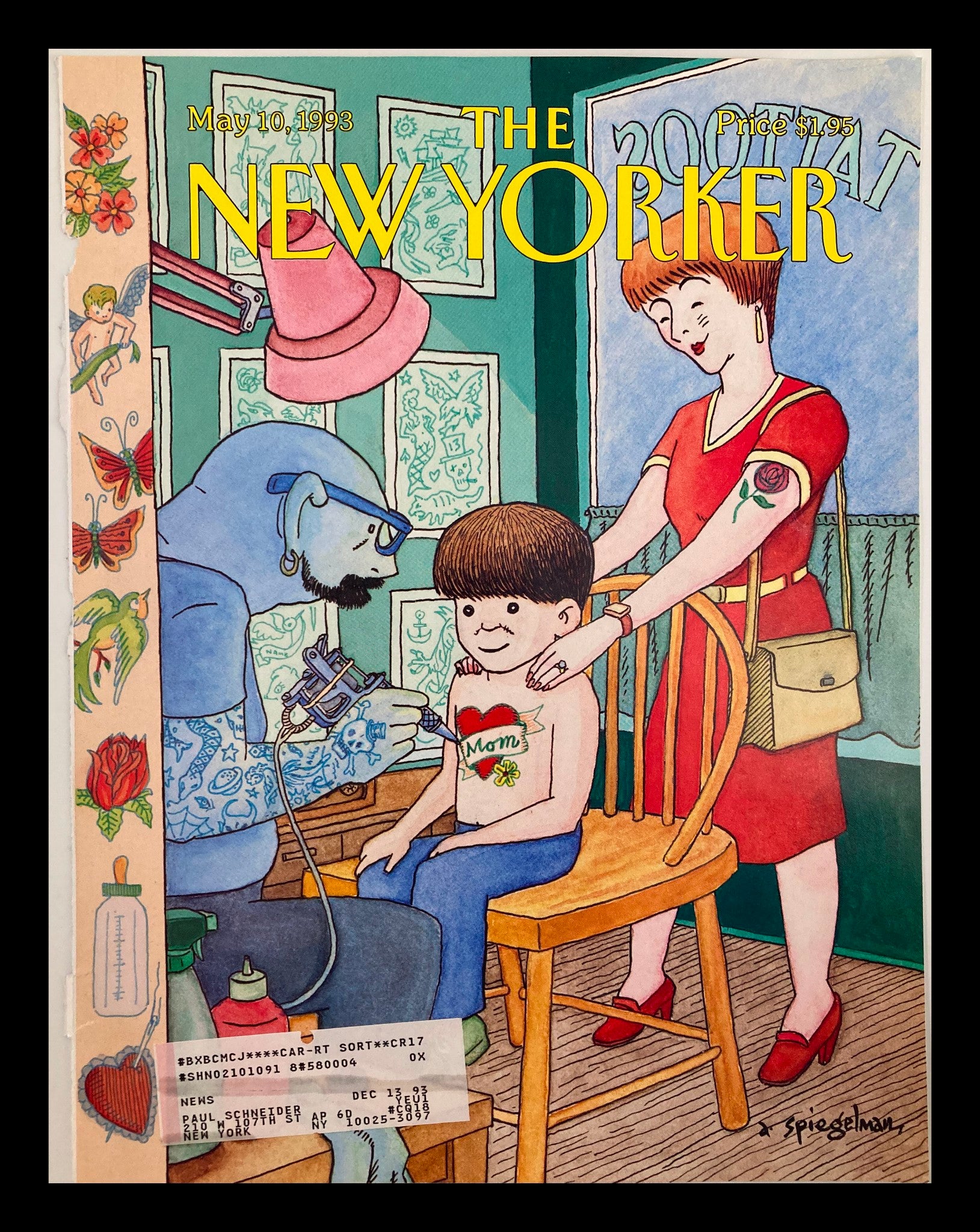 COVER ONLY The New Yorker May 10 1993 Love Mom Tattoo by Art Spiegelman