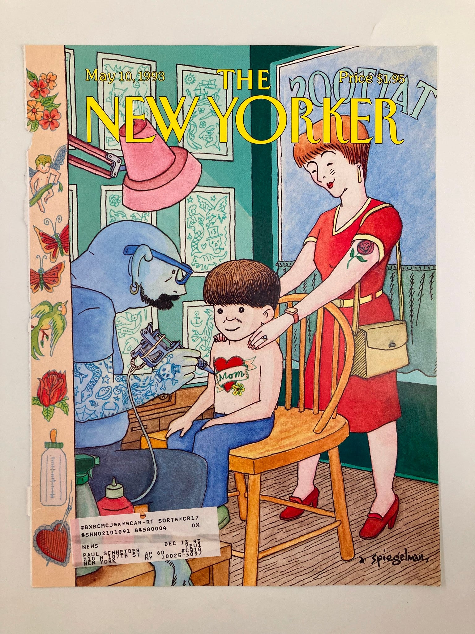 COVER ONLY The New Yorker May 10 1993 Love Mom Tattoo by Art Spiegelman