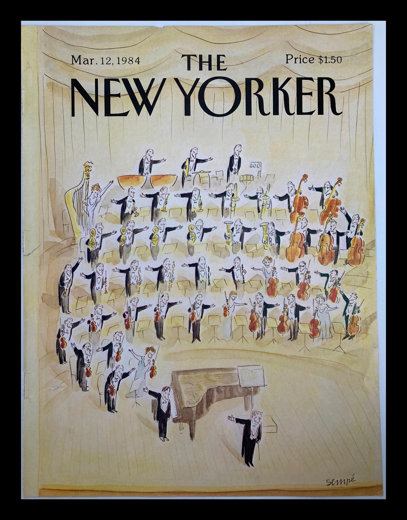 COVER ONLY The New Yorker March 12 1984 Thank You by Jean-Jacques Sempe