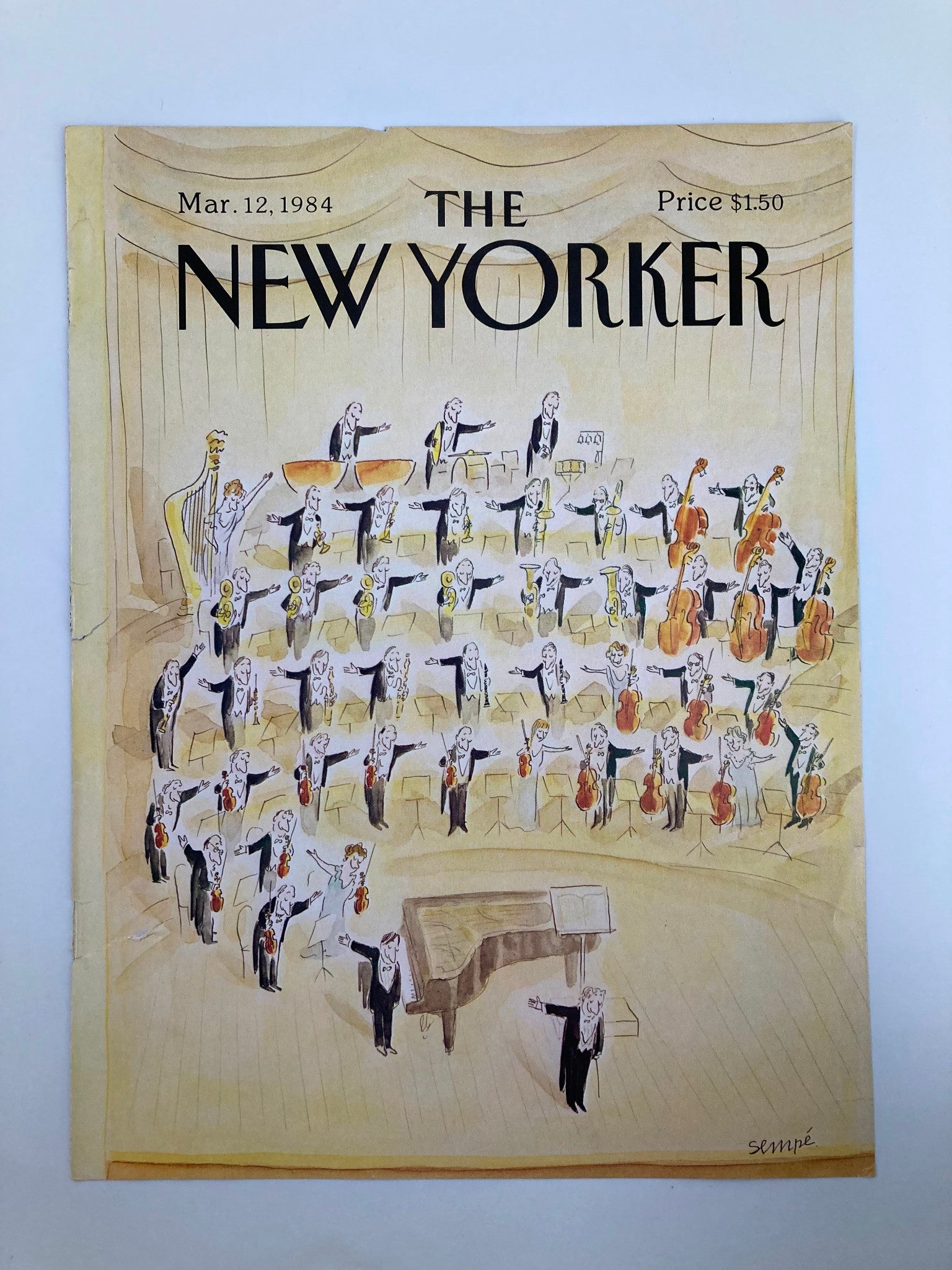 COVER ONLY The New Yorker March 12 1984 Thank You by Jean-Jacques Sempe