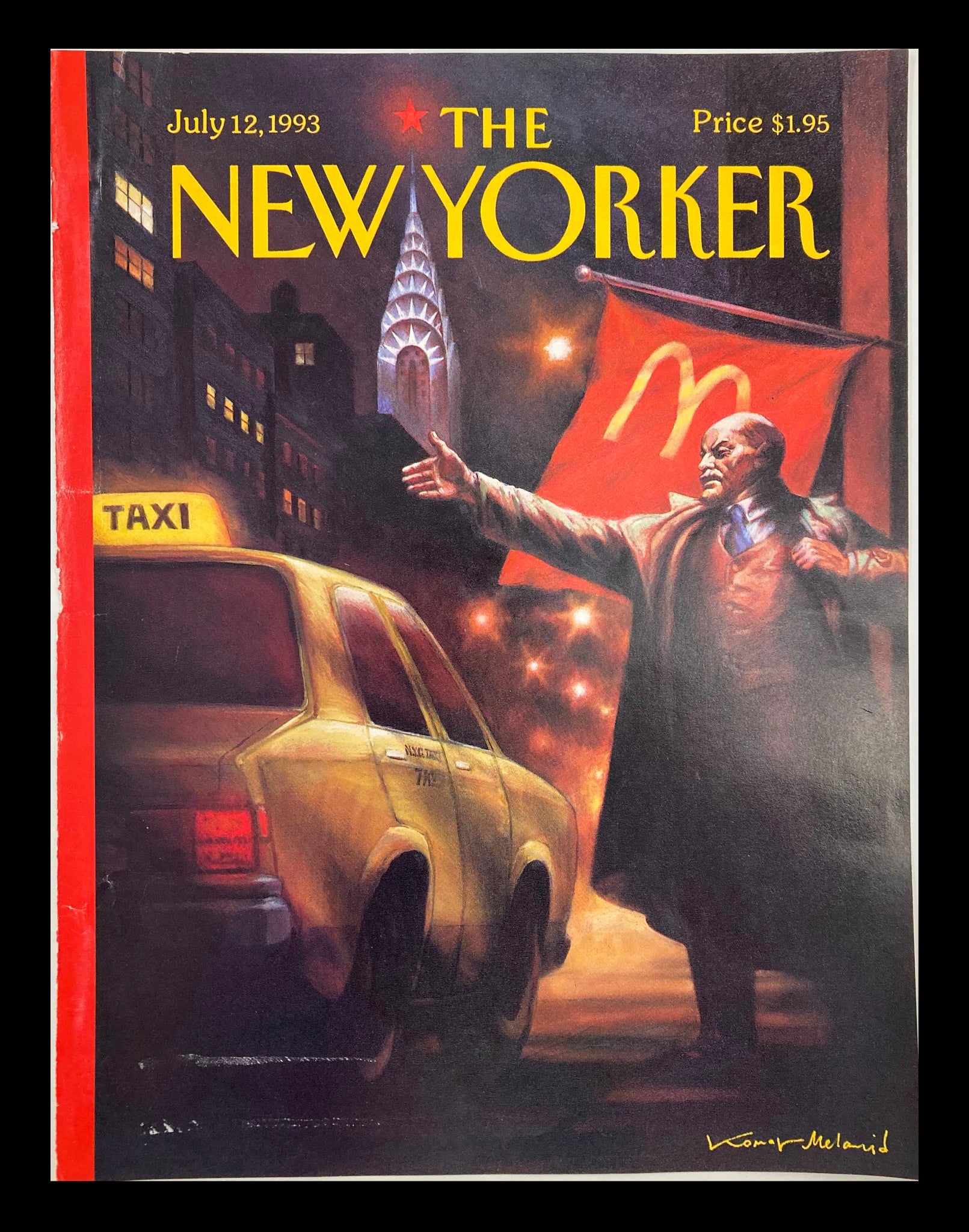 COVER ONLY The New Yorker July 12 1993 A Cab by Vitaly Komar