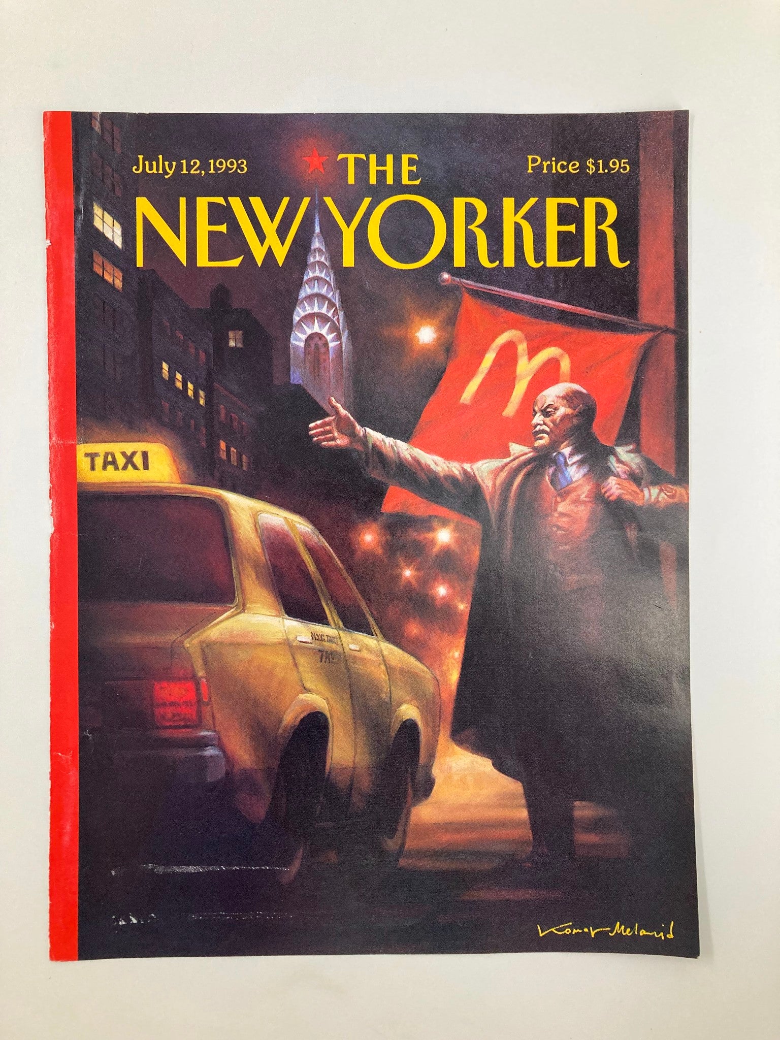 COVER ONLY The New Yorker July 12 1993 A Cab by Vitaly Komar