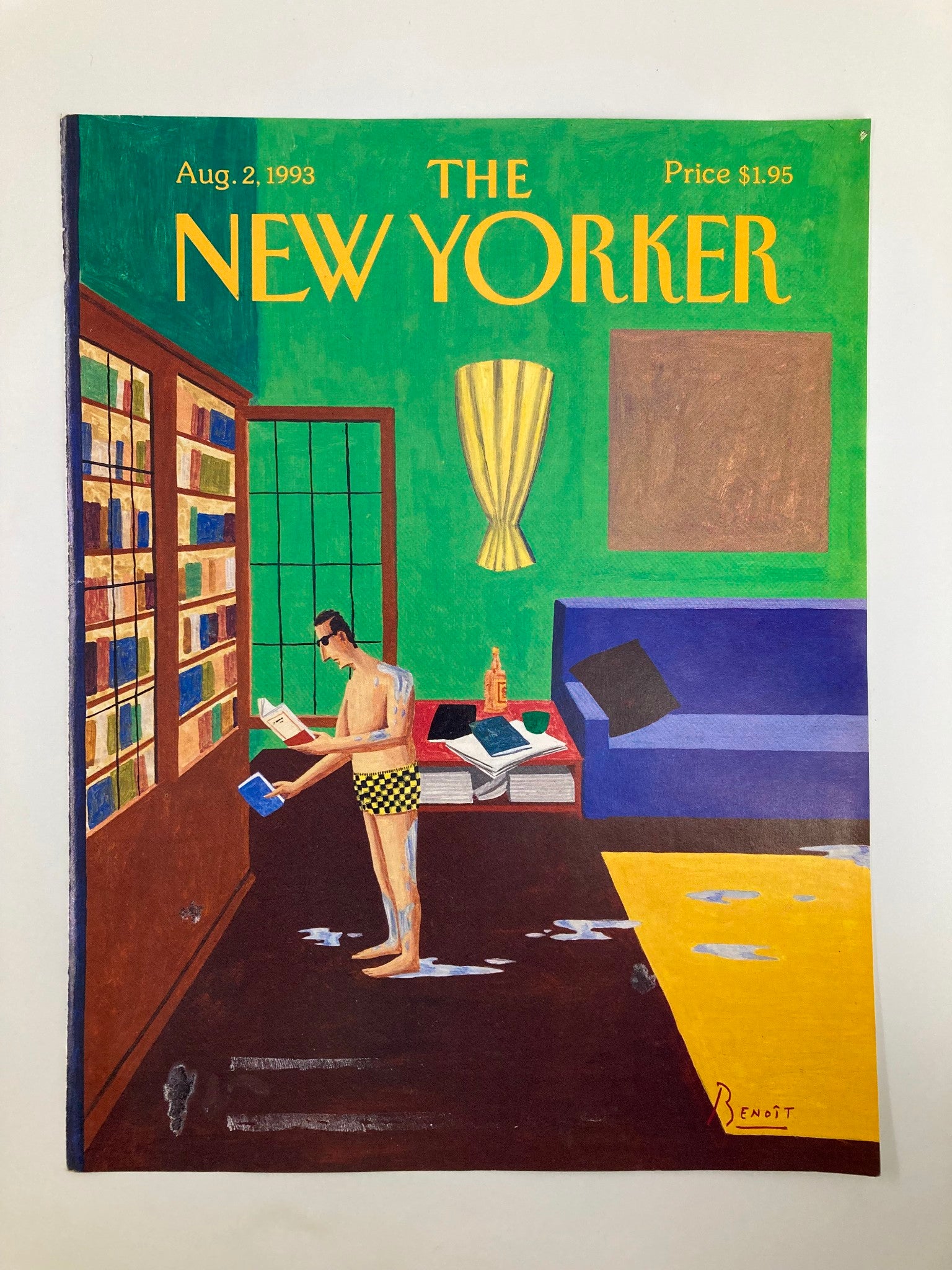 COVER ONLY The New Yorker August 2 1993 How To Swim by Benoit van Innis