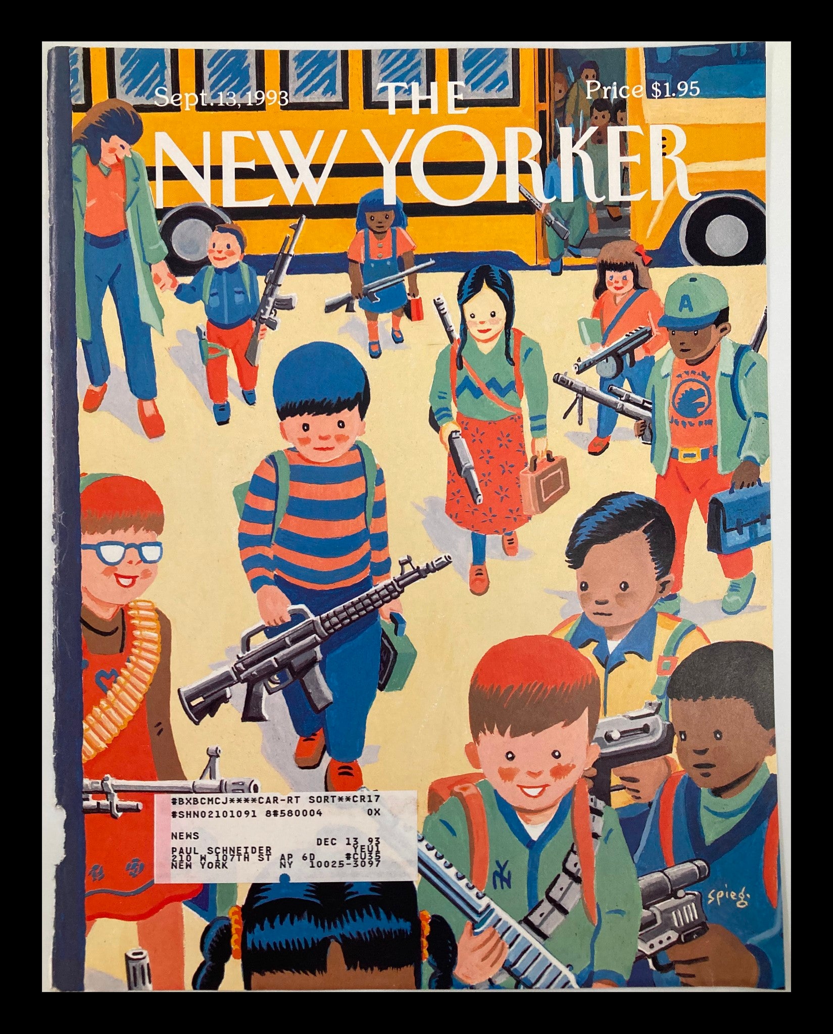 COVER ONLY The New Yorker September 13 1993 The Guns of September by W. Steig