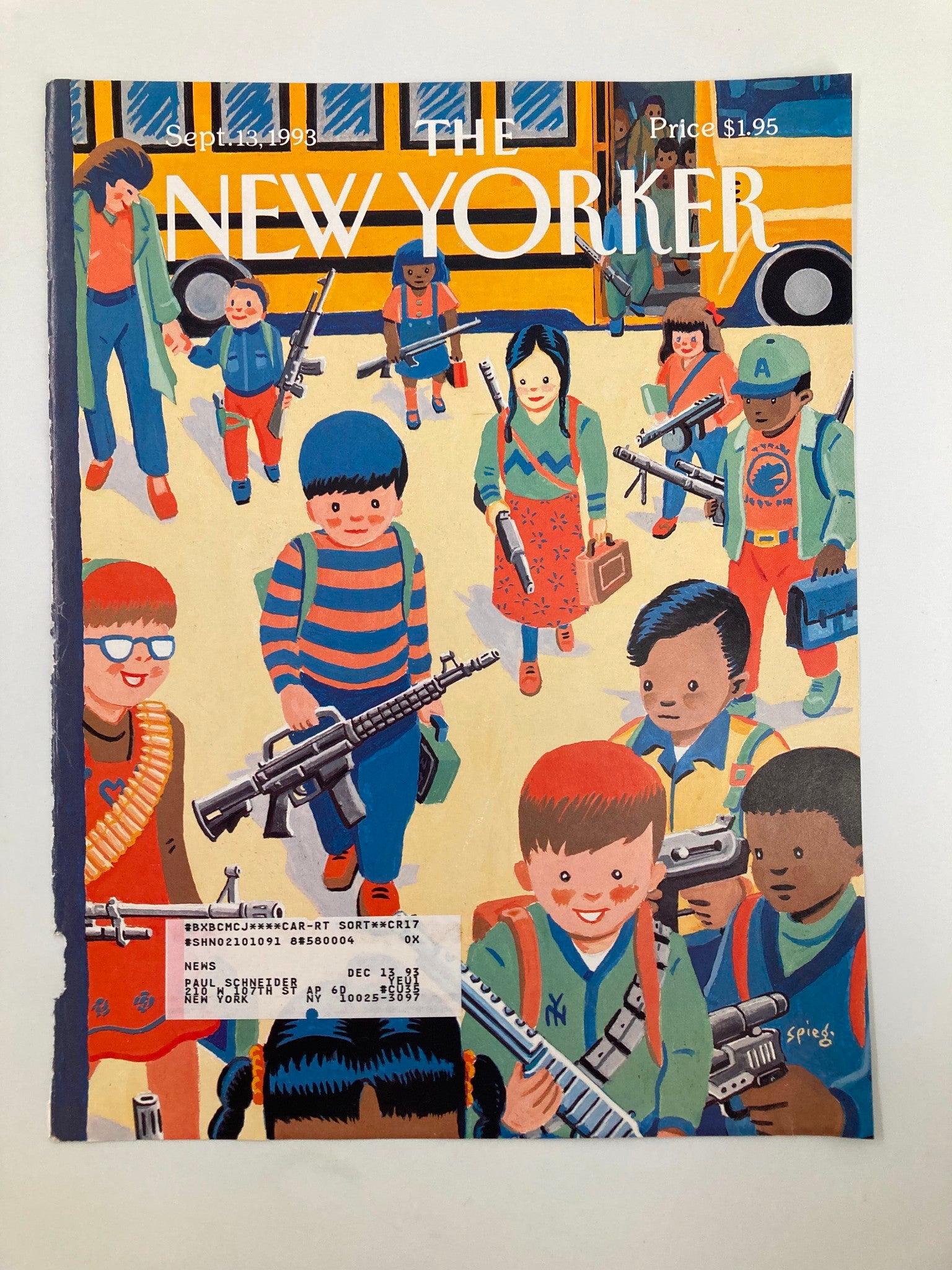 COVER ONLY The New Yorker September 13 1993 The Guns of September by W. Steig