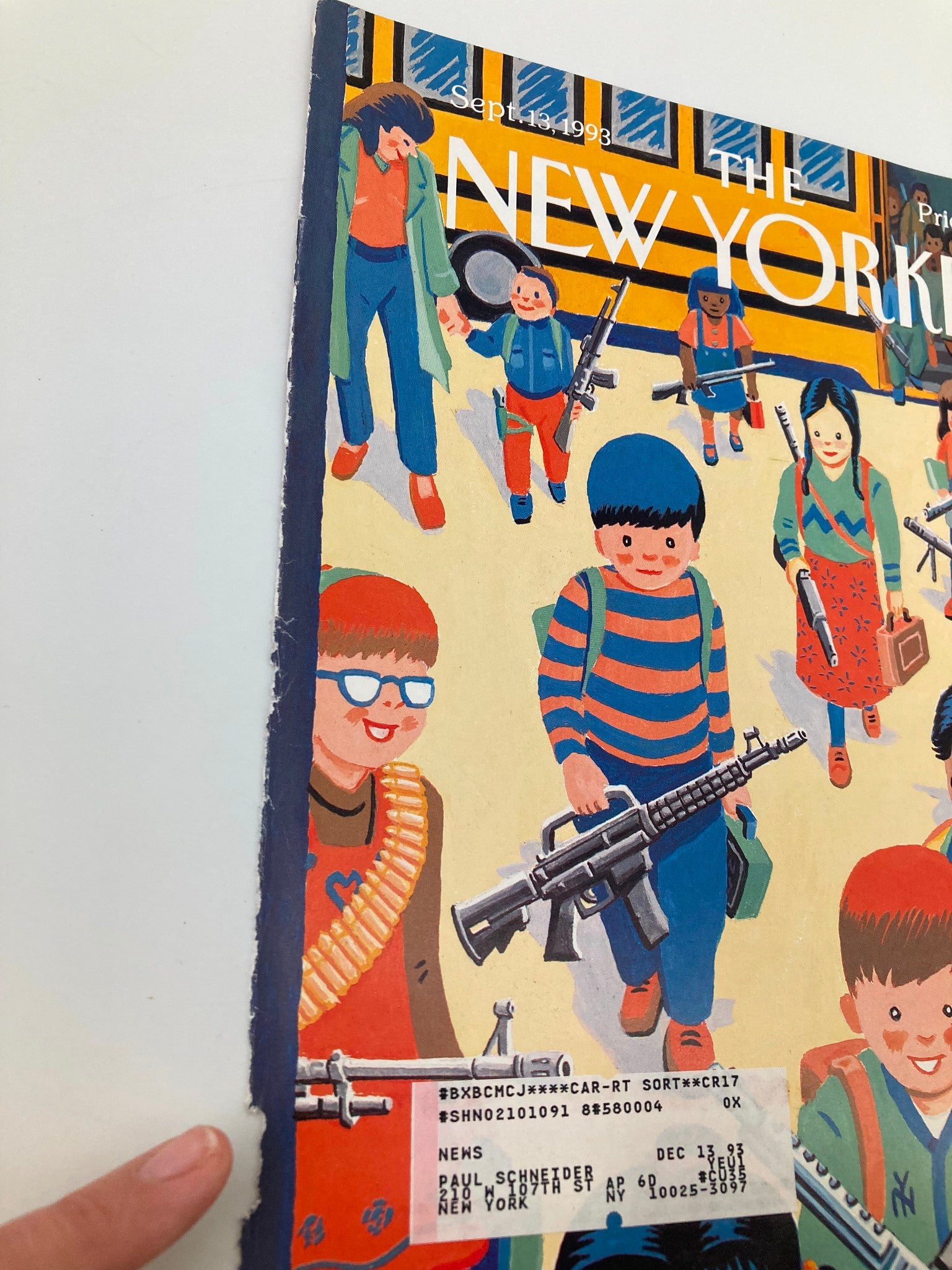 COVER ONLY The New Yorker September 13 1993 The Guns of September by W. Steig