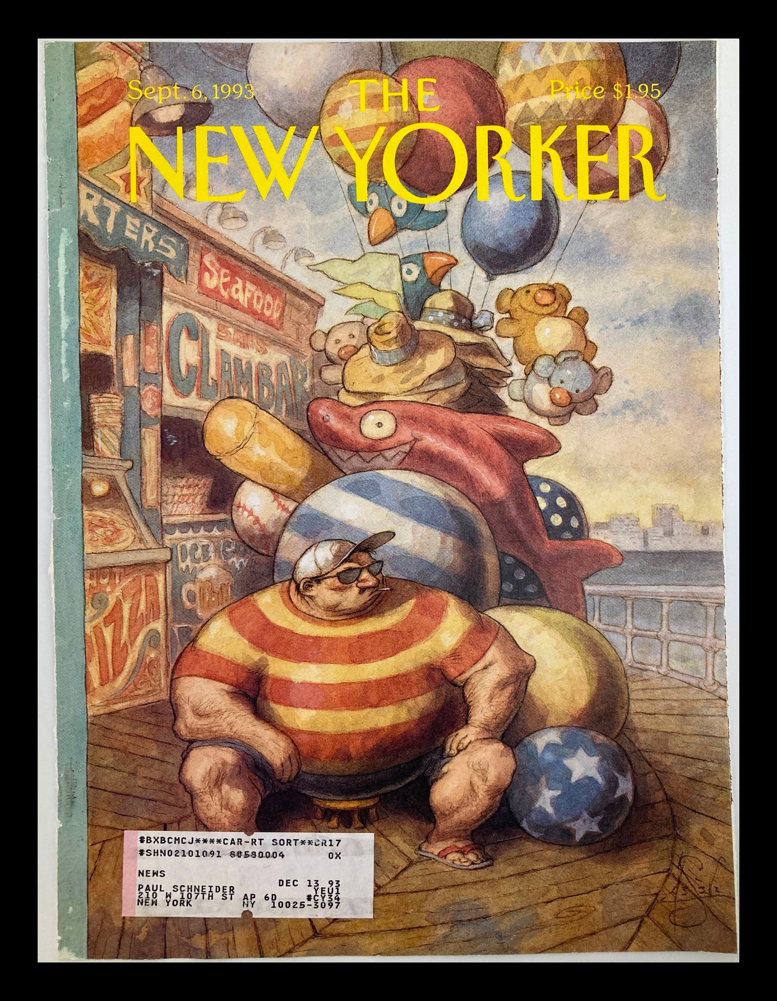 COVER ONLY The New Yorker September 6 1993 Labor Day by Peter de Seve