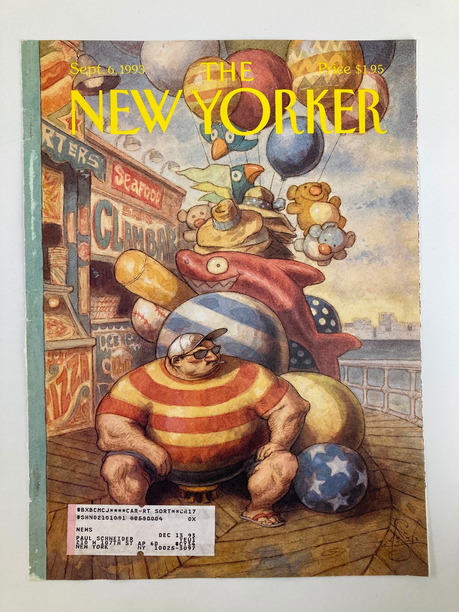 COVER ONLY The New Yorker September 6 1993 Labor Day by Peter de Seve