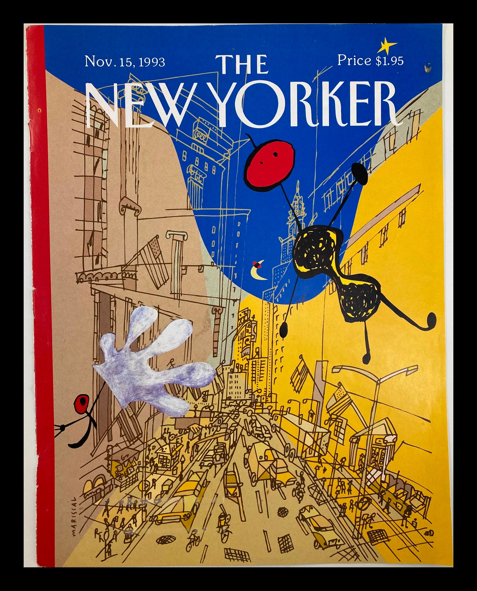 COVER ONLY The New Yorker November 15 1993 Miro in the City by Javier Mariscal