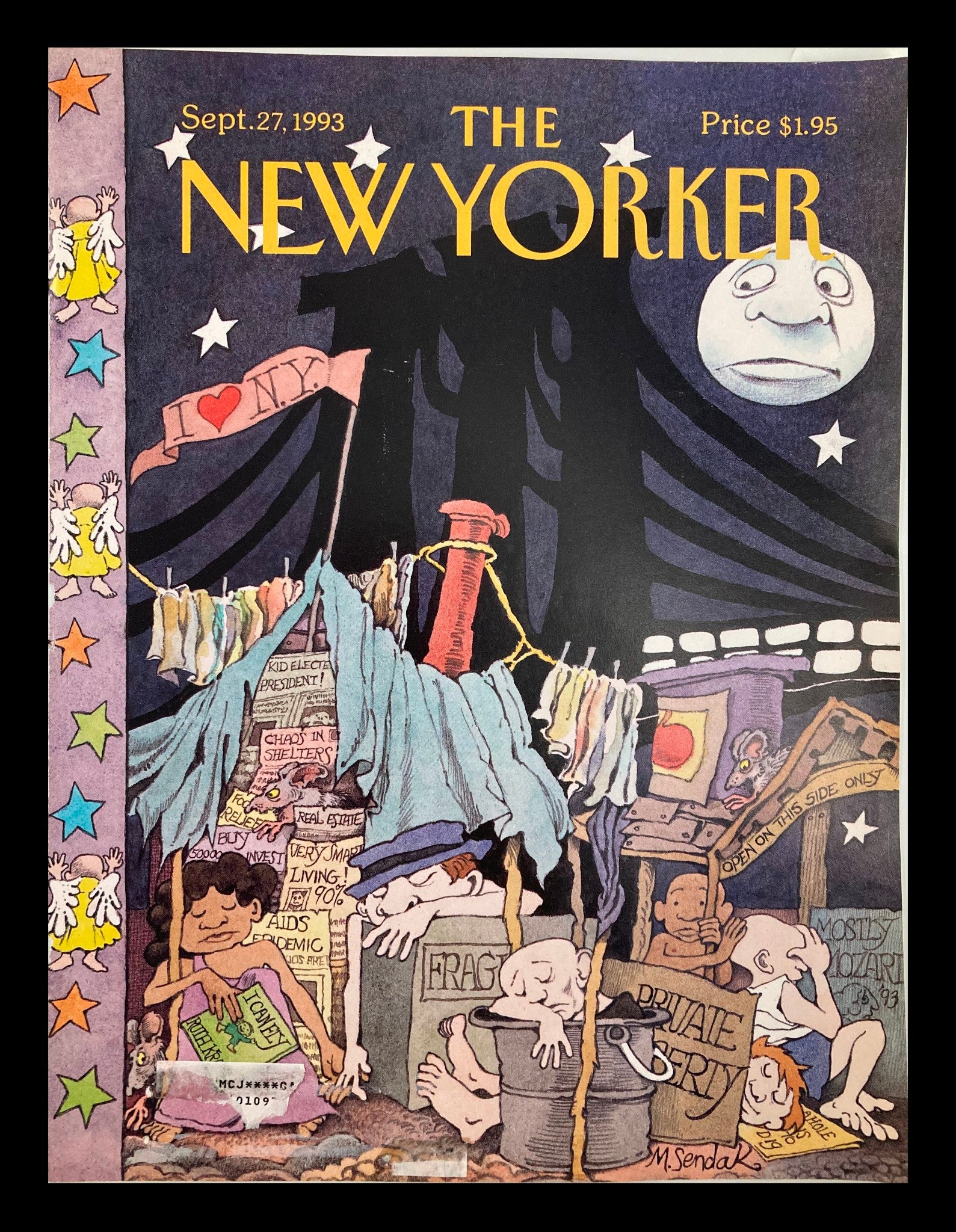 COVER ONLY The New Yorker September 27 1993 I Love New York by Maurice Sendak