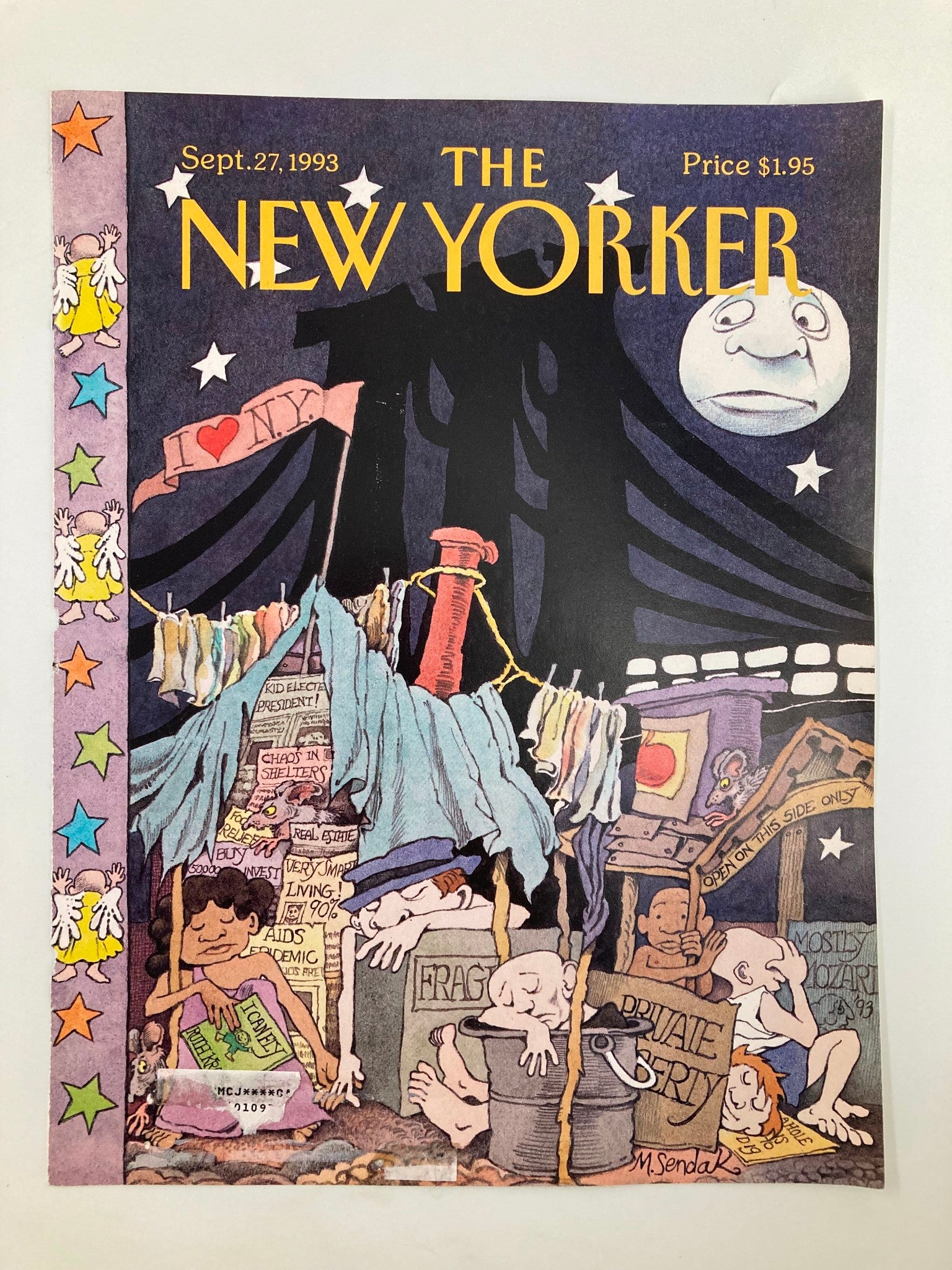 COVER ONLY The New Yorker September 27 1993 I Love New York by Maurice Sendak