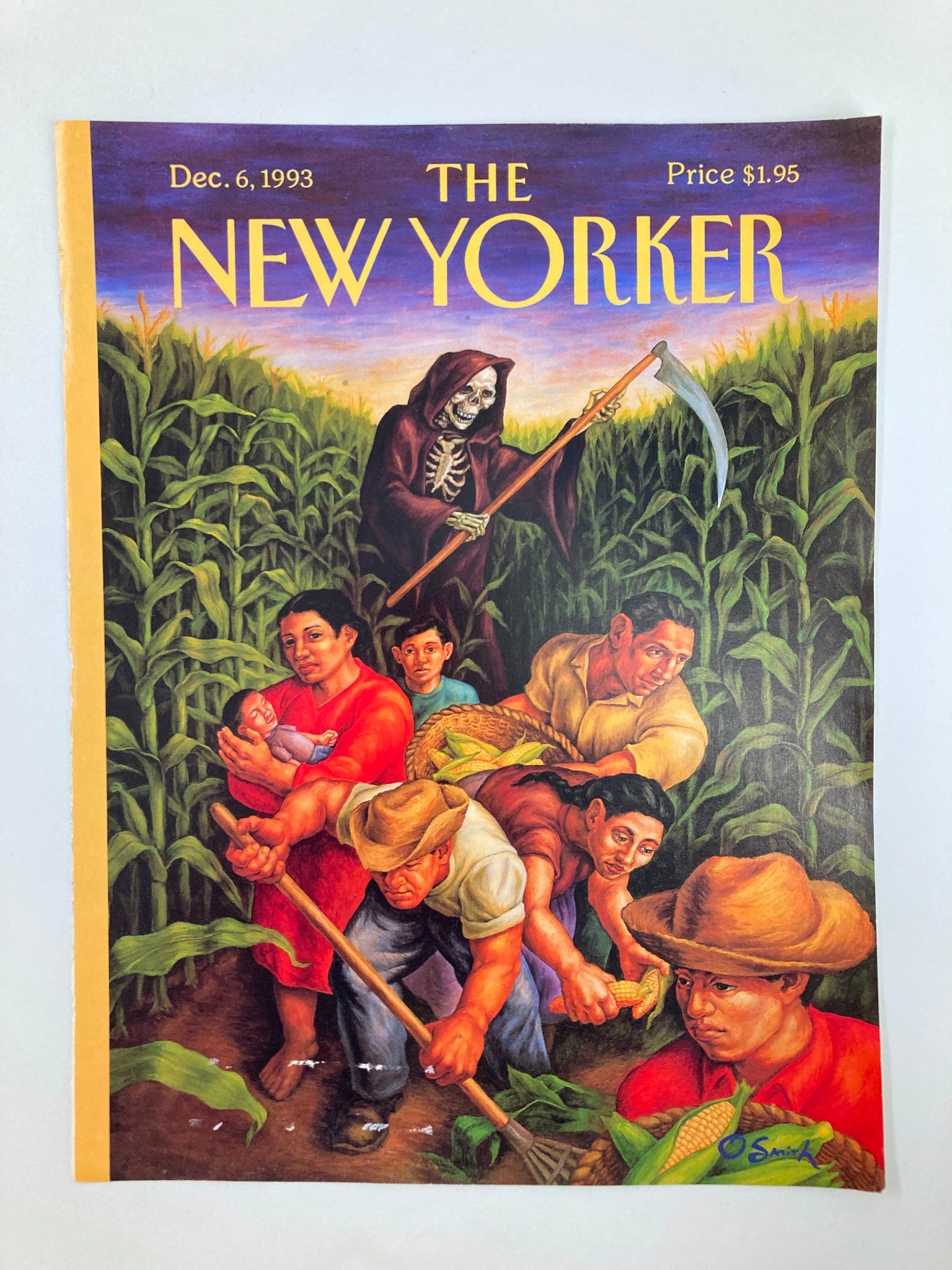 COVER ONLY The New Yorker December 6 1993 In The Field by Owen Smith