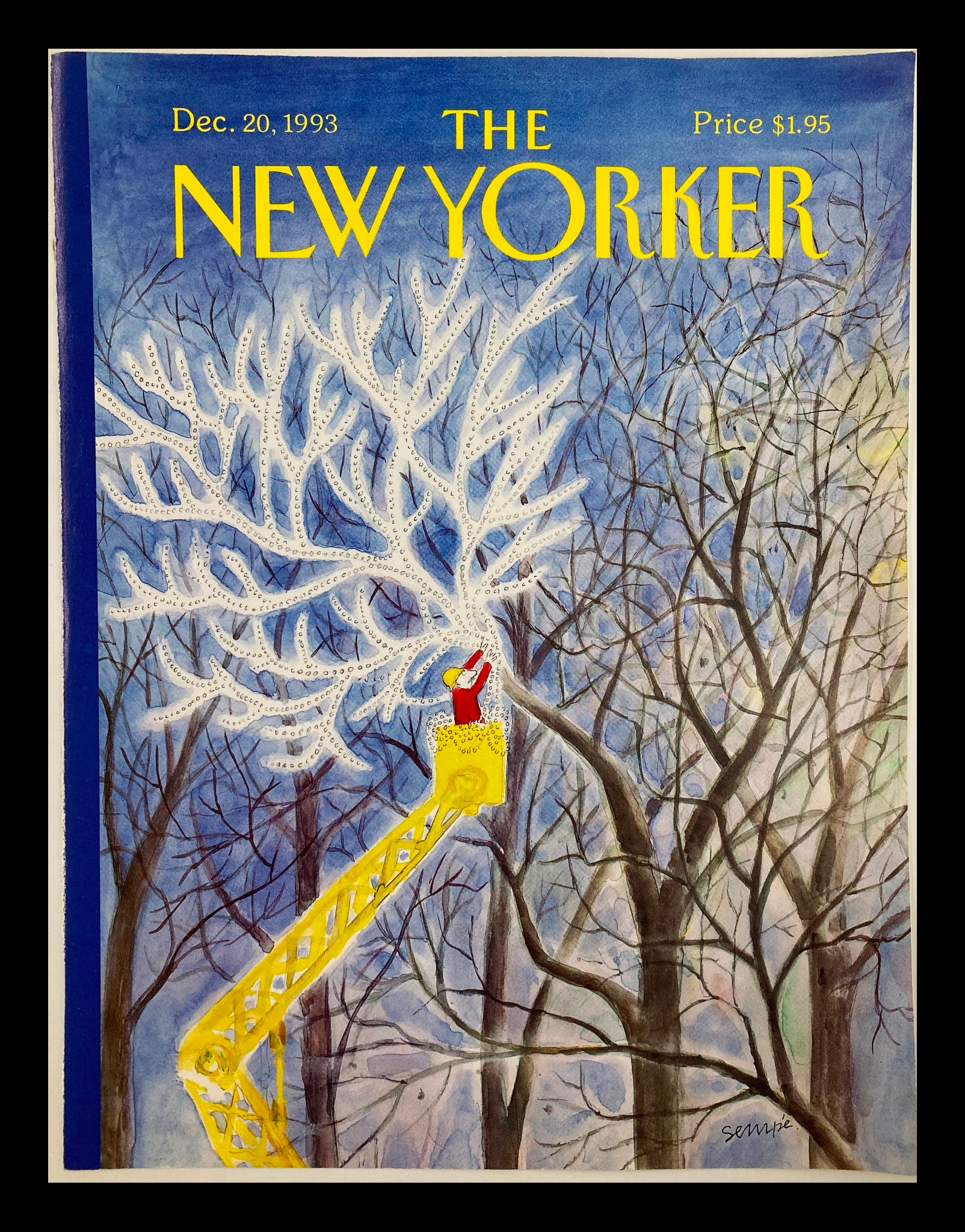 COVER ONLY The New Yorker December 20 1993 All Lit Up by Jean Jacques Sempe